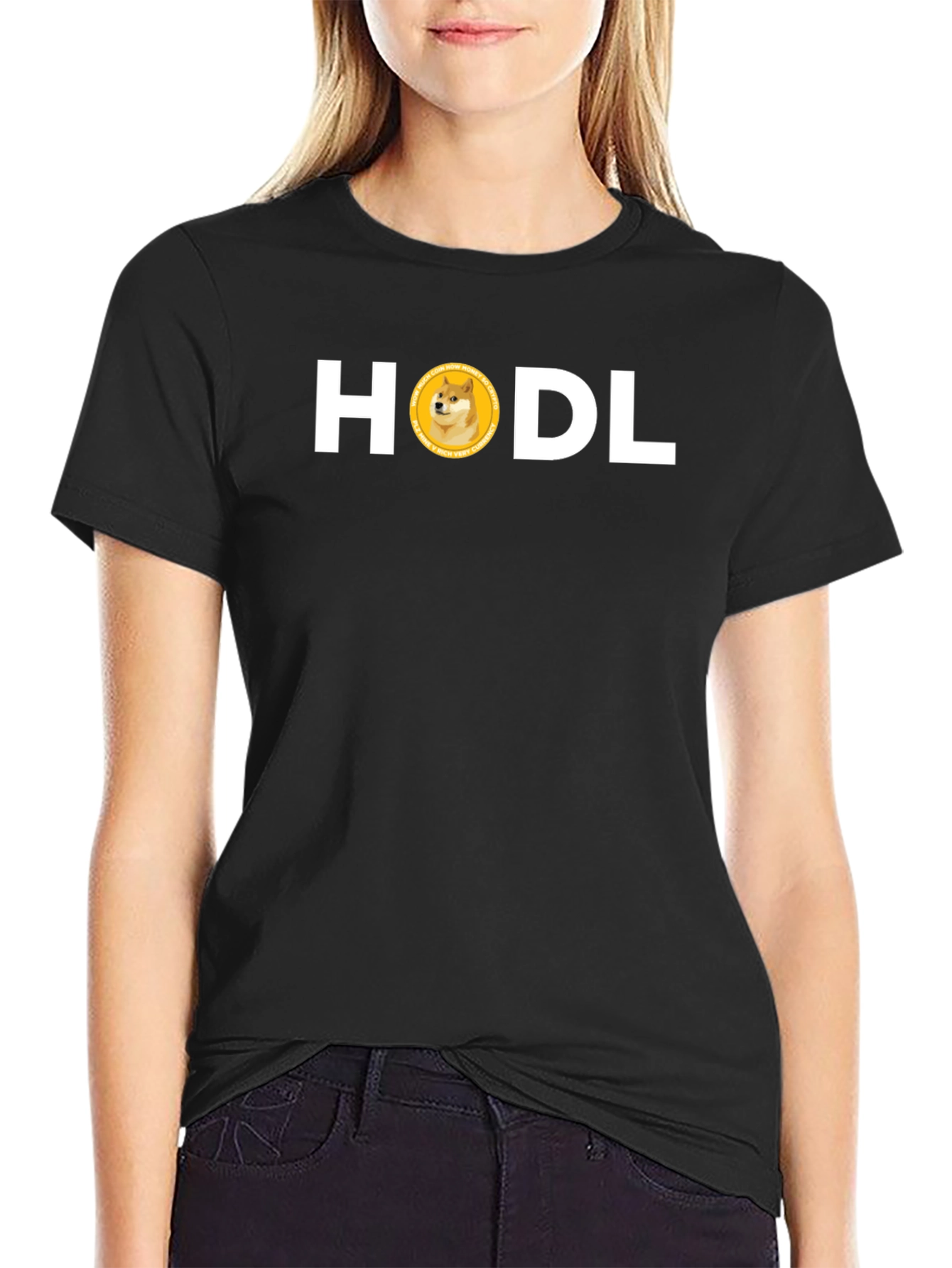 HODL Doge Crypto Black Tee