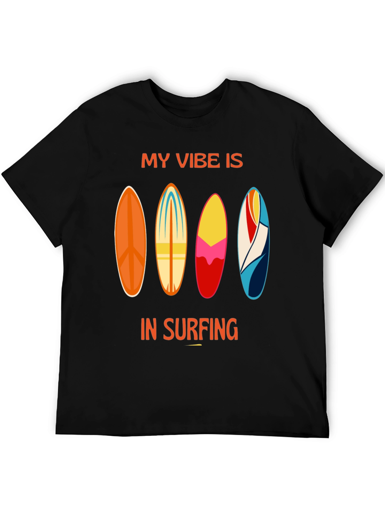 My Vibe is in Surfing Black T-Shirt