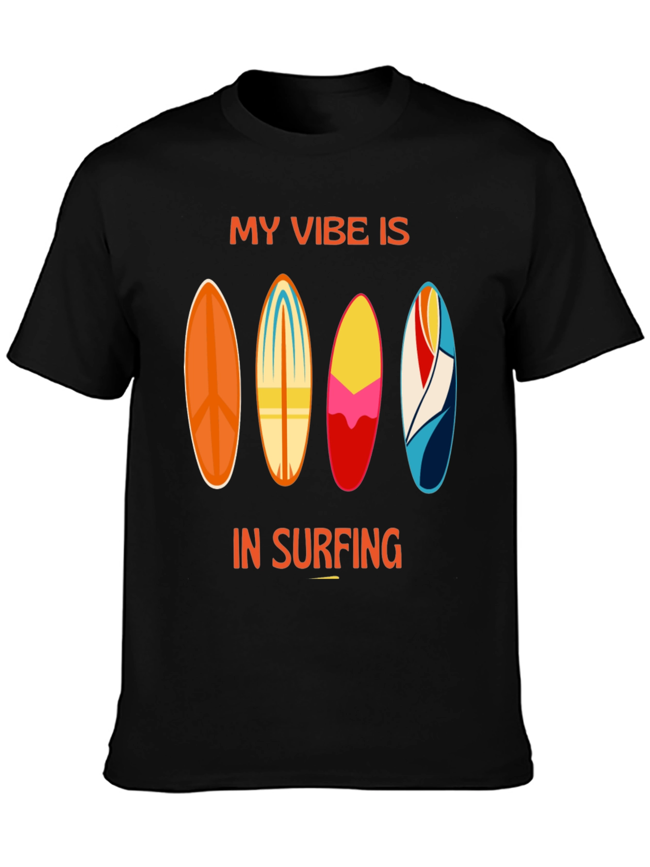 My Vibe is in Surfing Black T-Shirt
