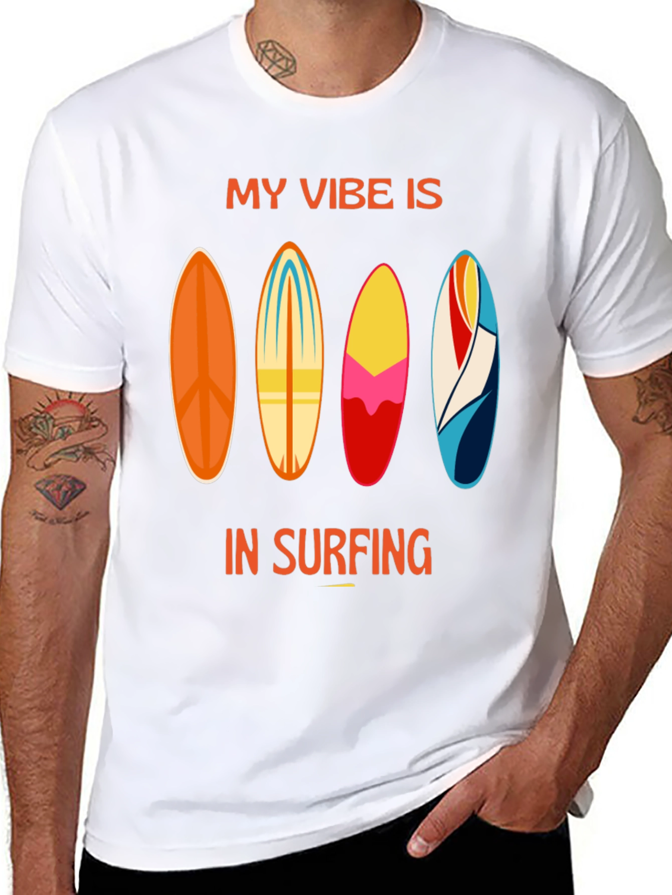 My Vibe is in Surfing Black T-Shirt