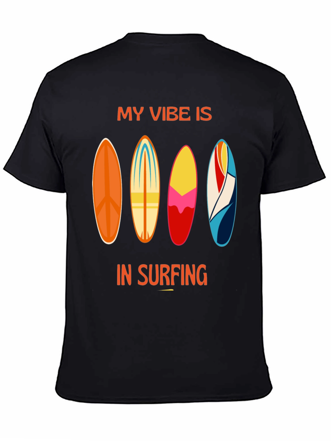 My Vibe is in Surfing Black T-Shirt