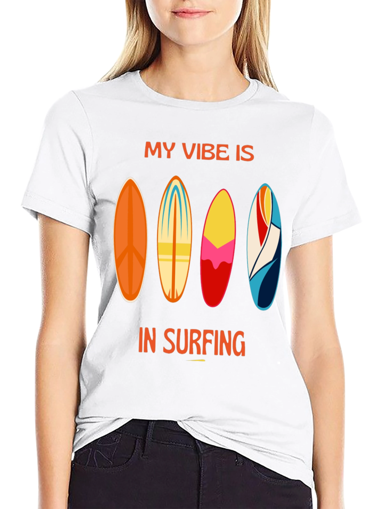 My Vibe is in Surfing Black T-Shirt