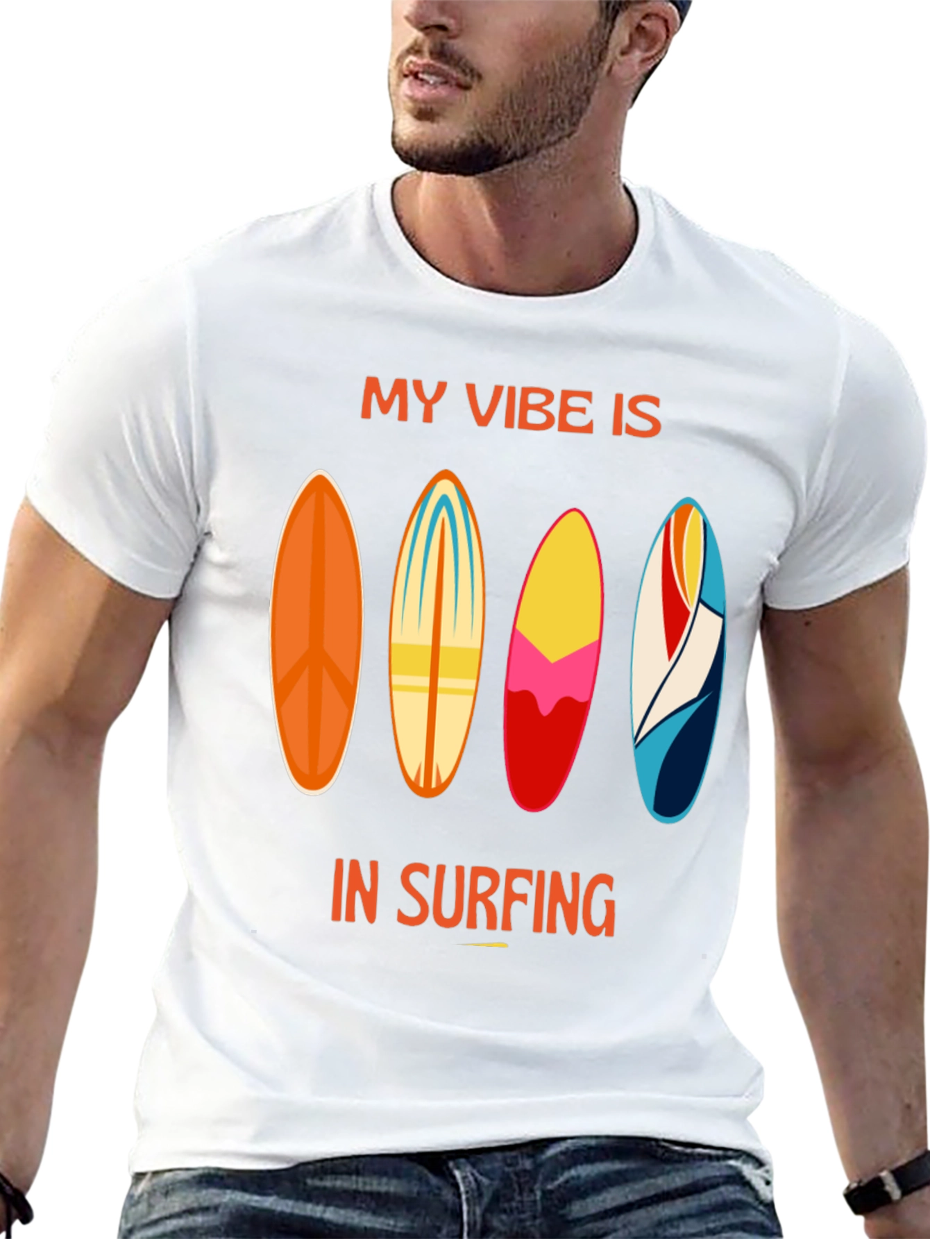 My Vibe is in Surfing Black T-Shirt