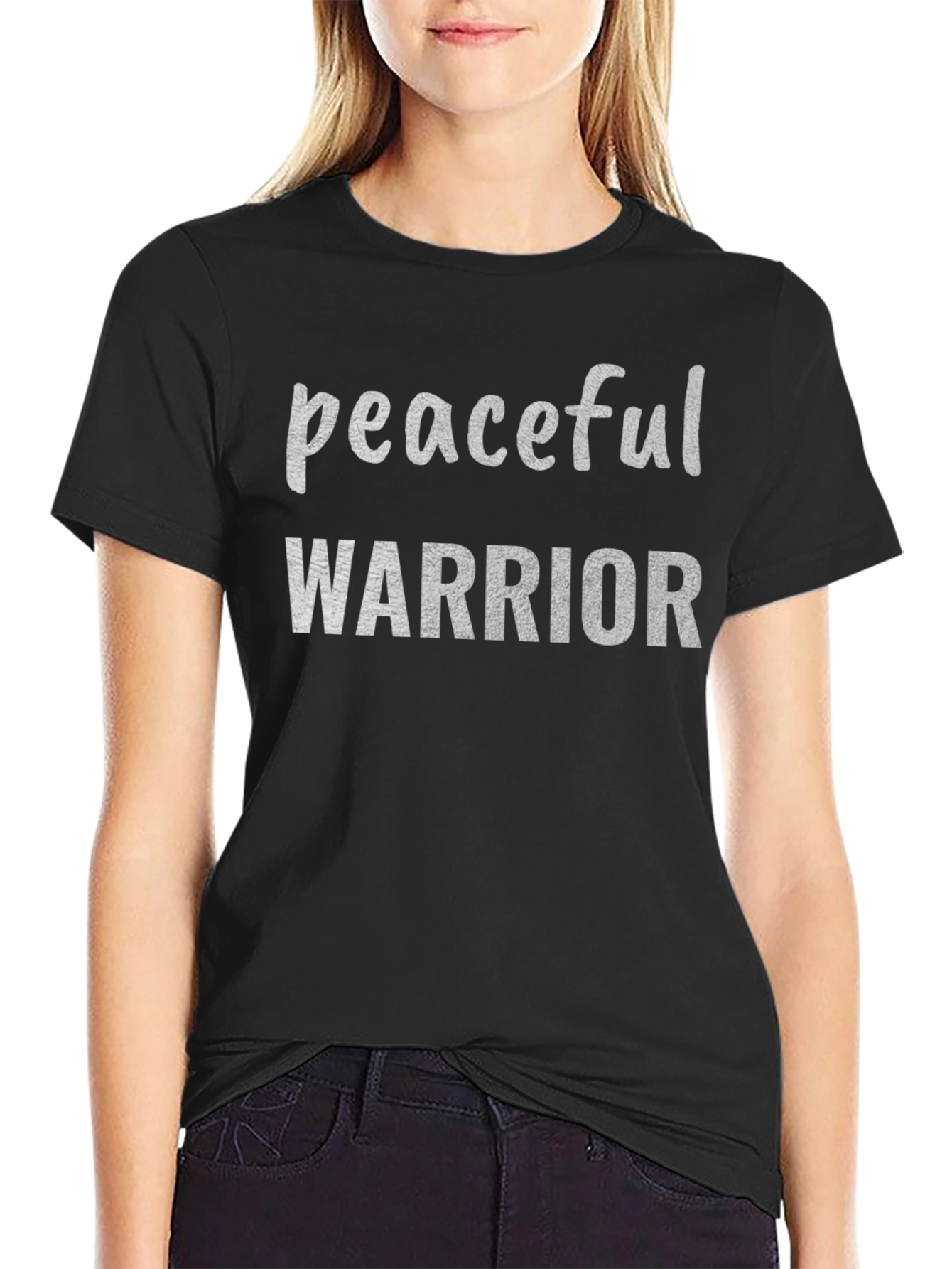 Peaceful Warrior Graphic Tee - Black