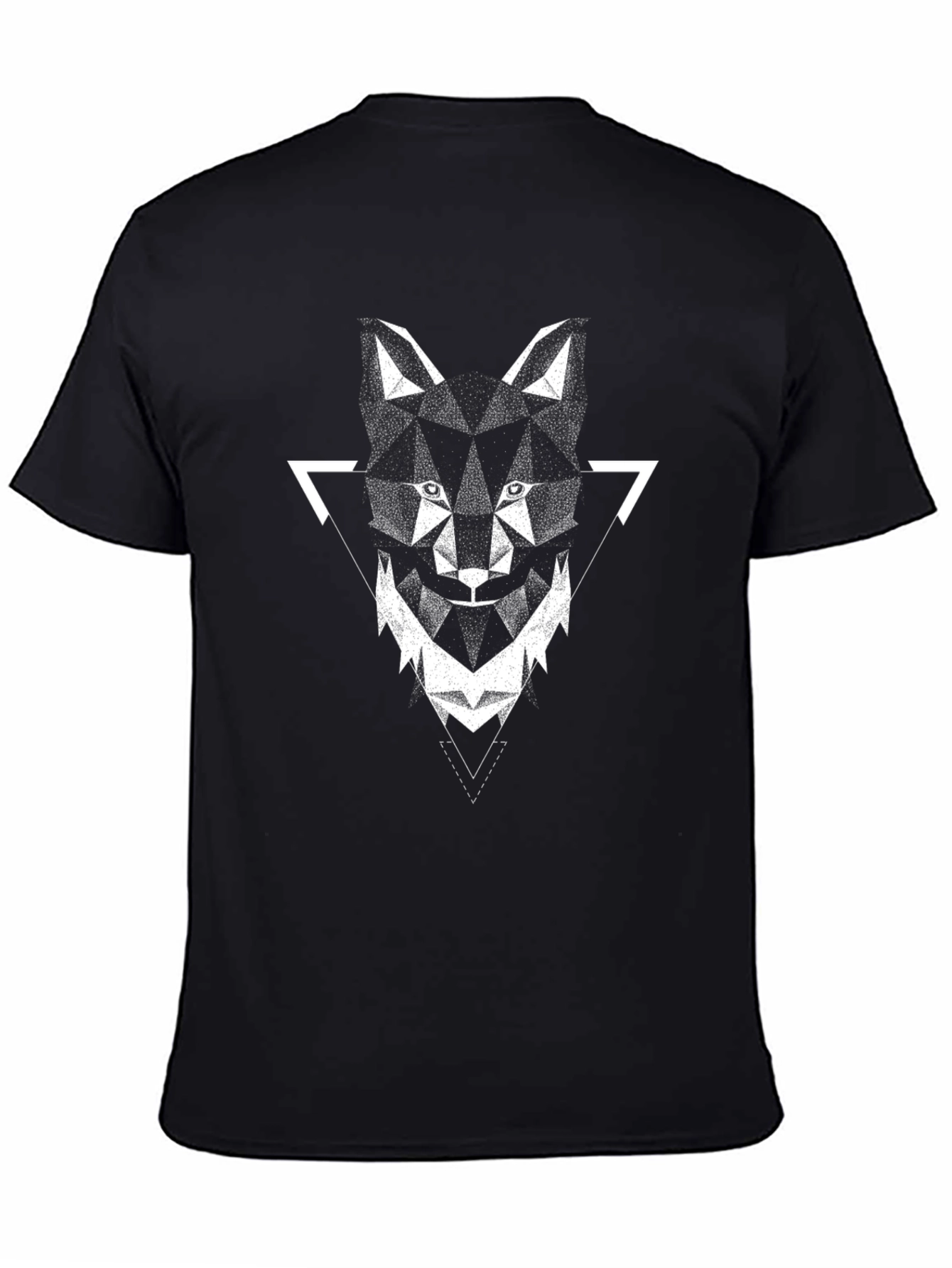 Geometric Wolf Graphic Tee - Modern Mens Shirt
