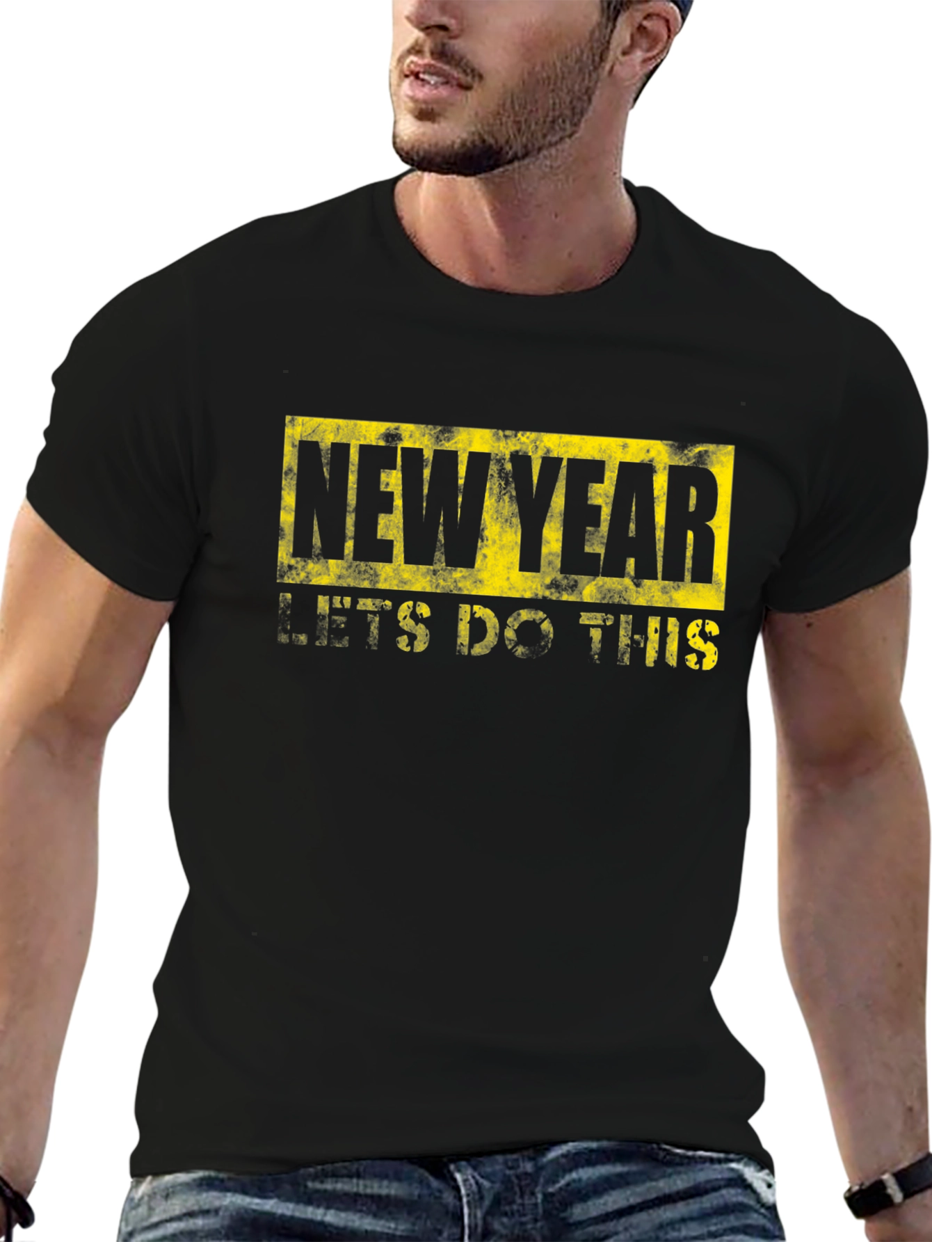 New Year Lets Do This Black Graphic Tee