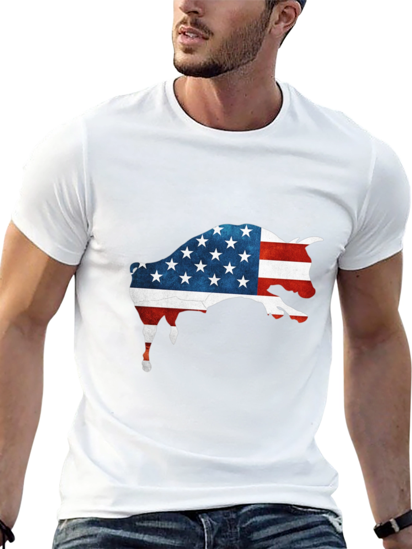 American Flag Buffalo Graphic Tee