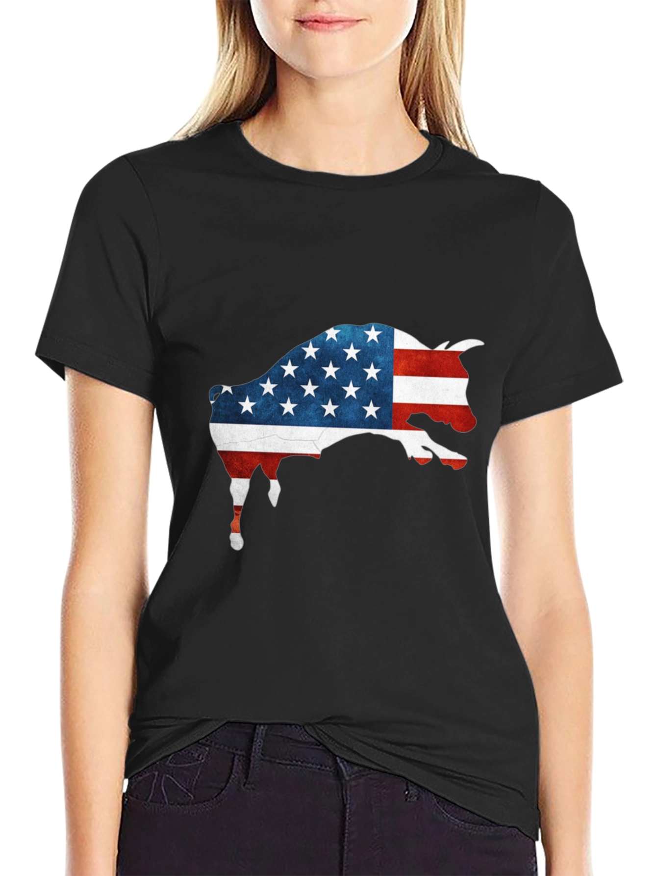 American Flag Buffalo Graphic Tee