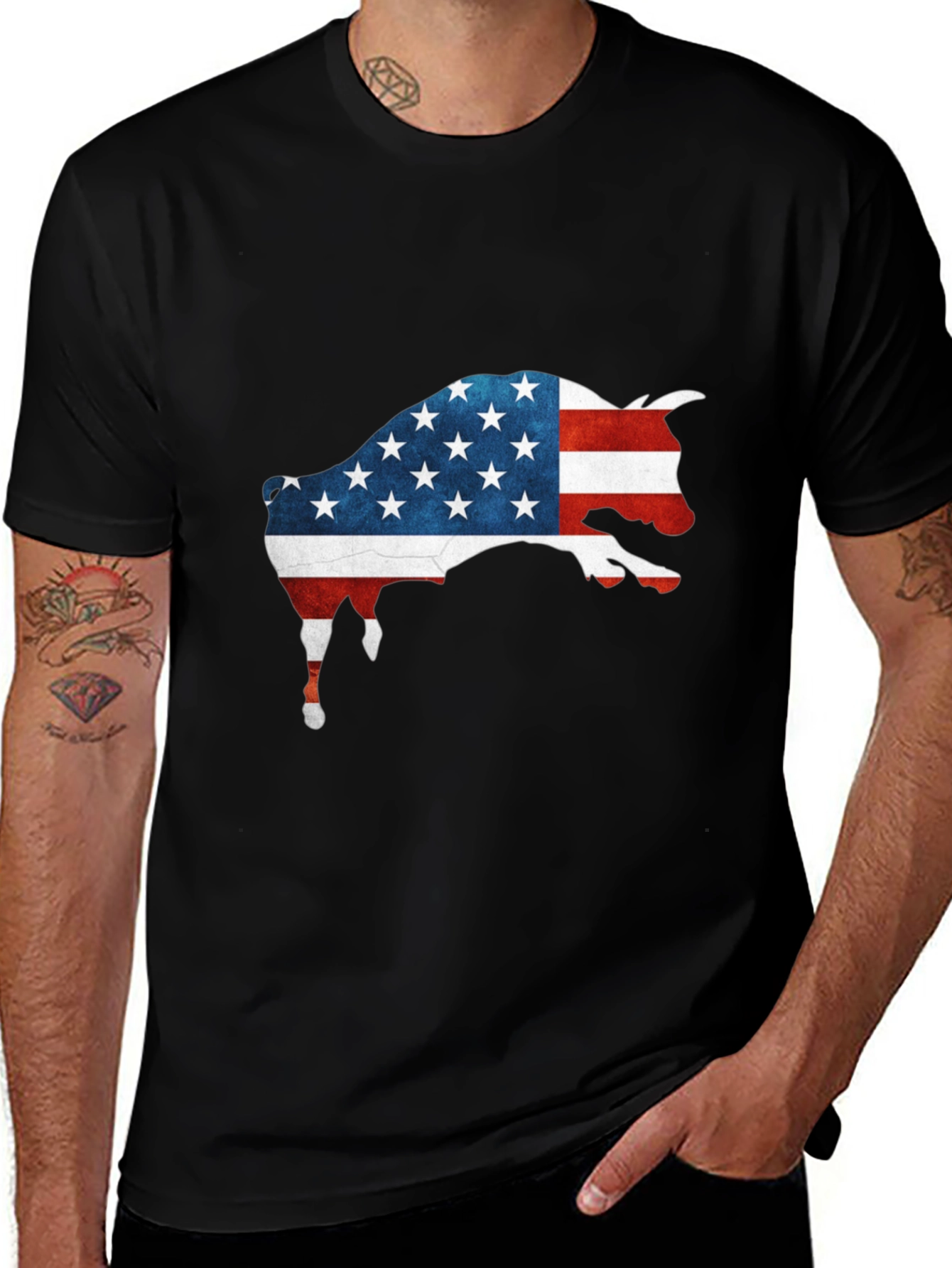 American Flag Buffalo Graphic Tee