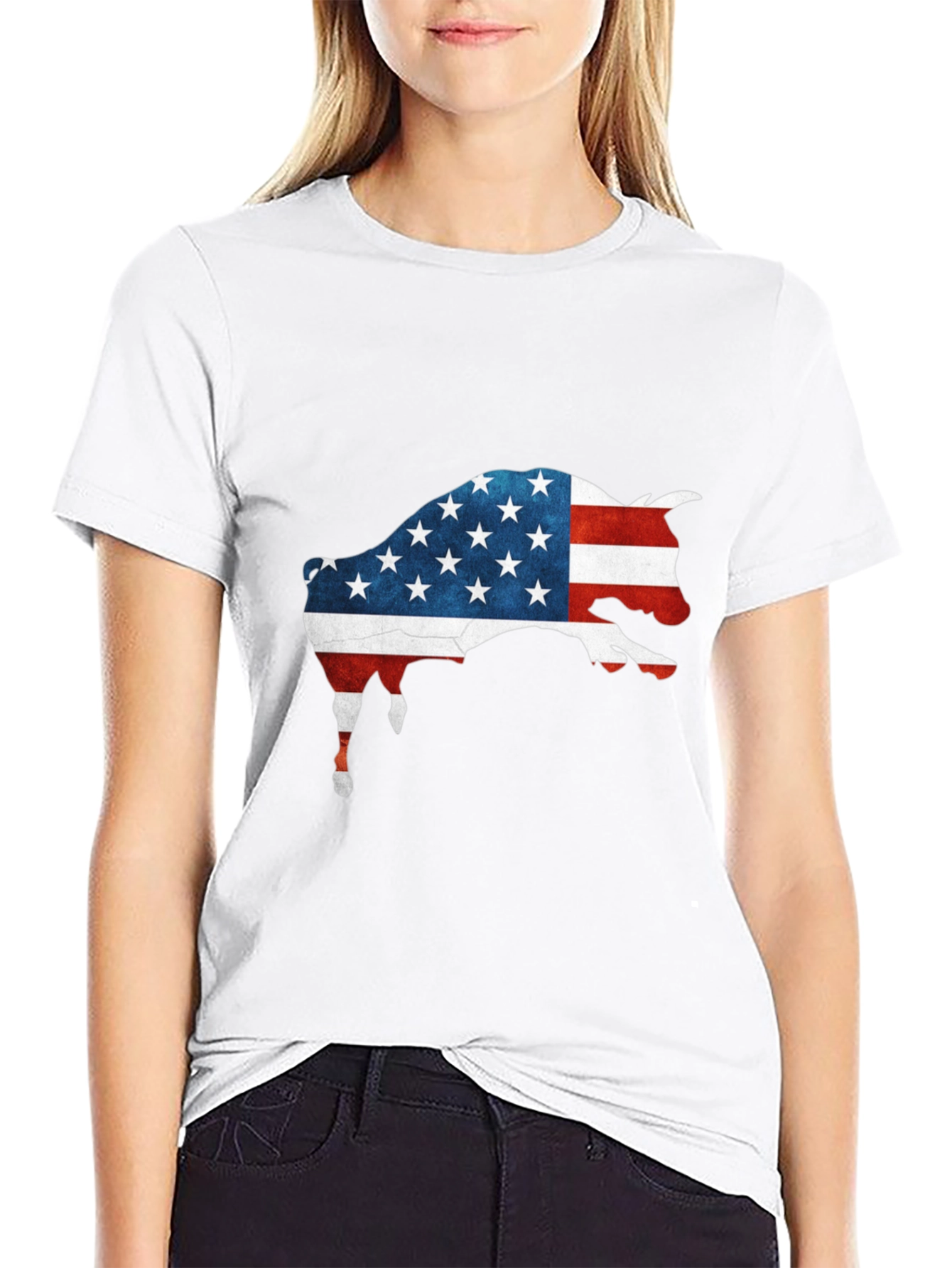 American Flag Buffalo Graphic Tee