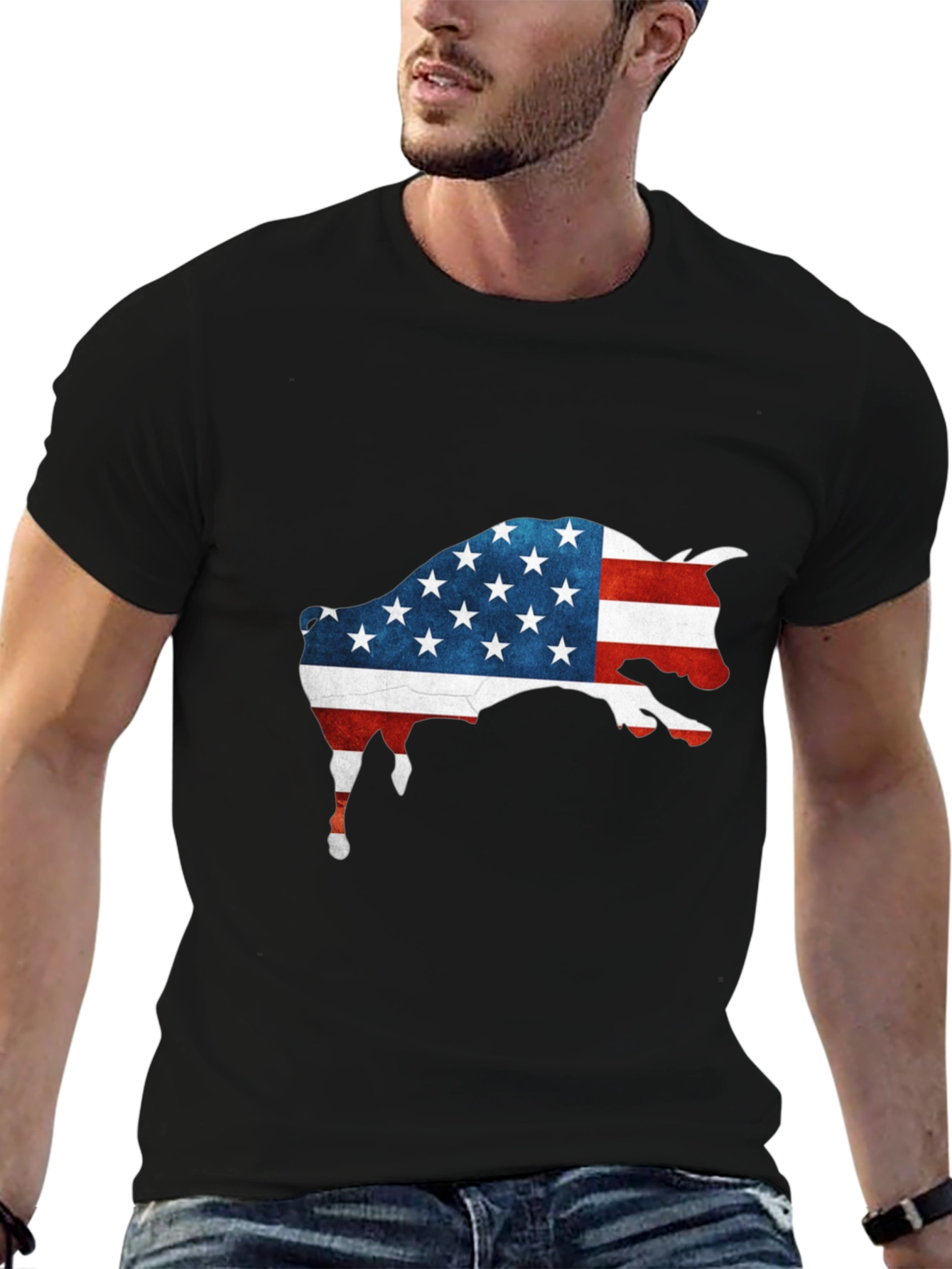 American Flag Buffalo Graphic Tee