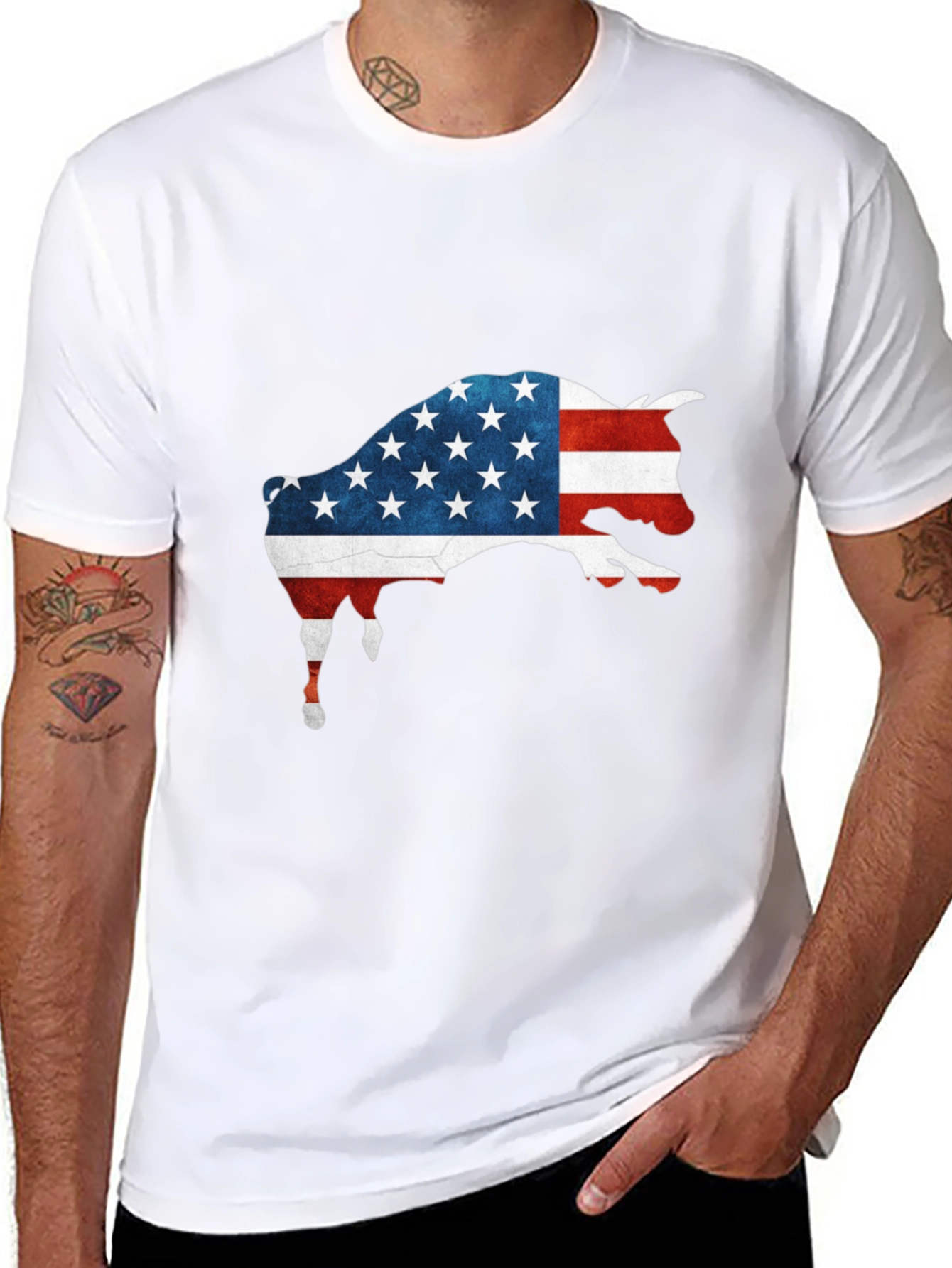American Flag Buffalo Graphic Tee