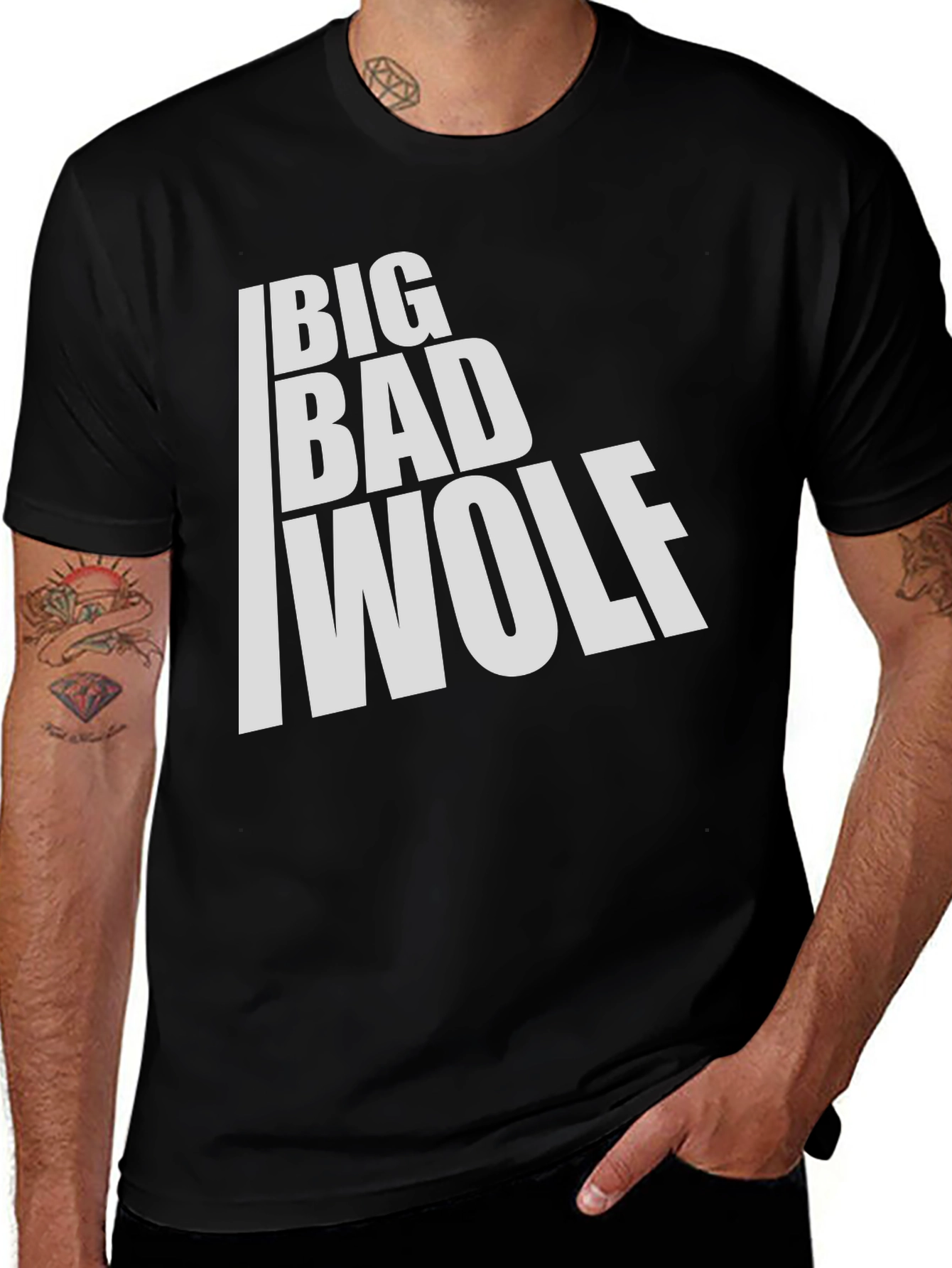 Big Bad Wolf Graphic T-Shirt - Black Cotton Tee