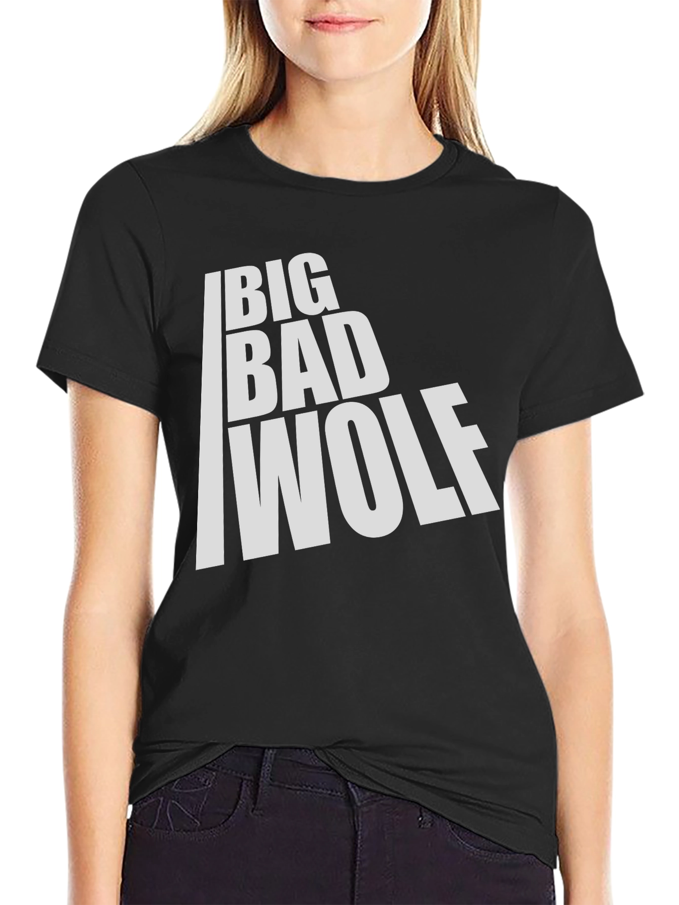 Big Bad Wolf Graphic T-Shirt - Black Cotton Tee