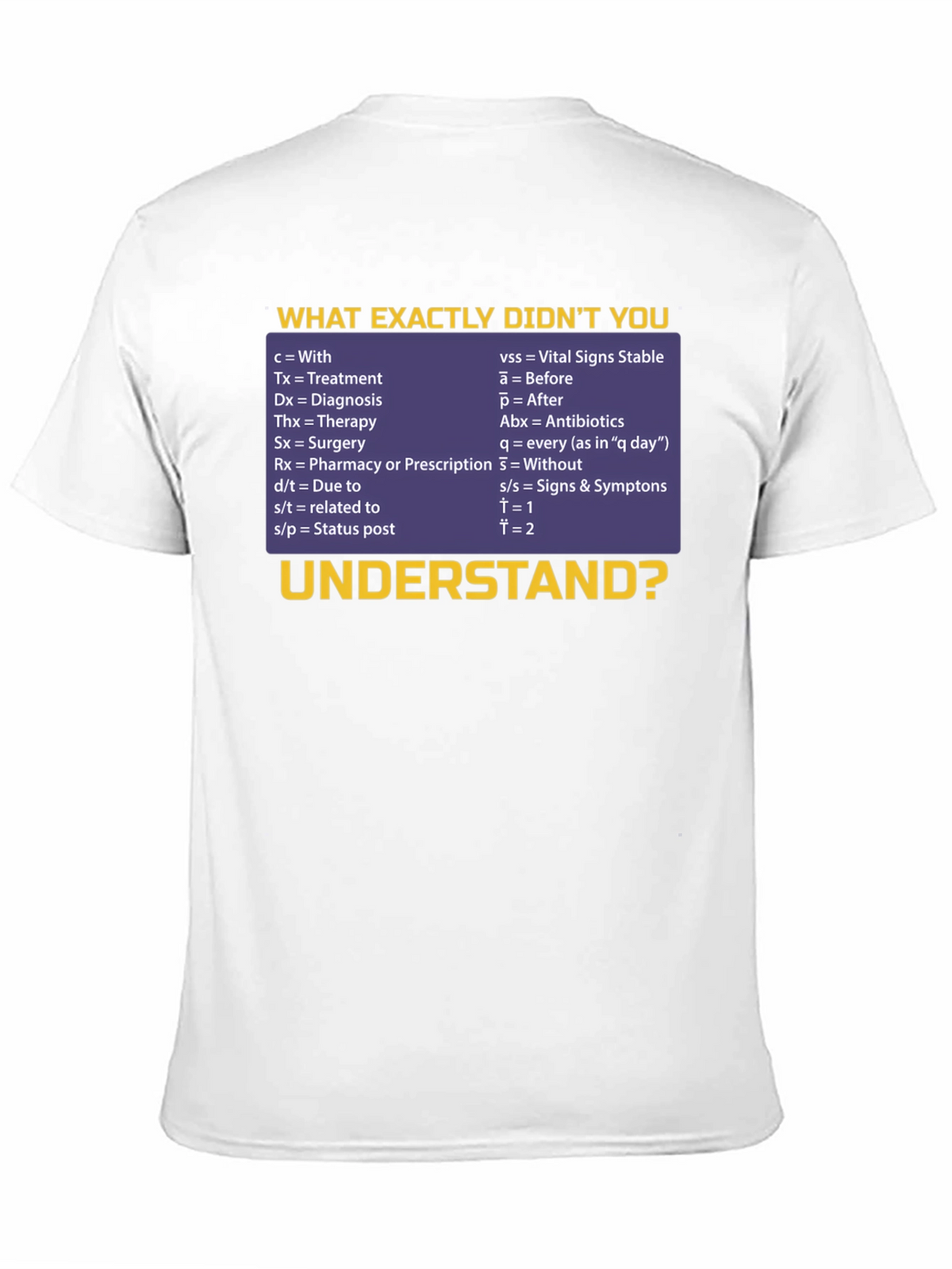 Medical Abbreviation T-Shirt: Doctor Nurse Funny Tee
