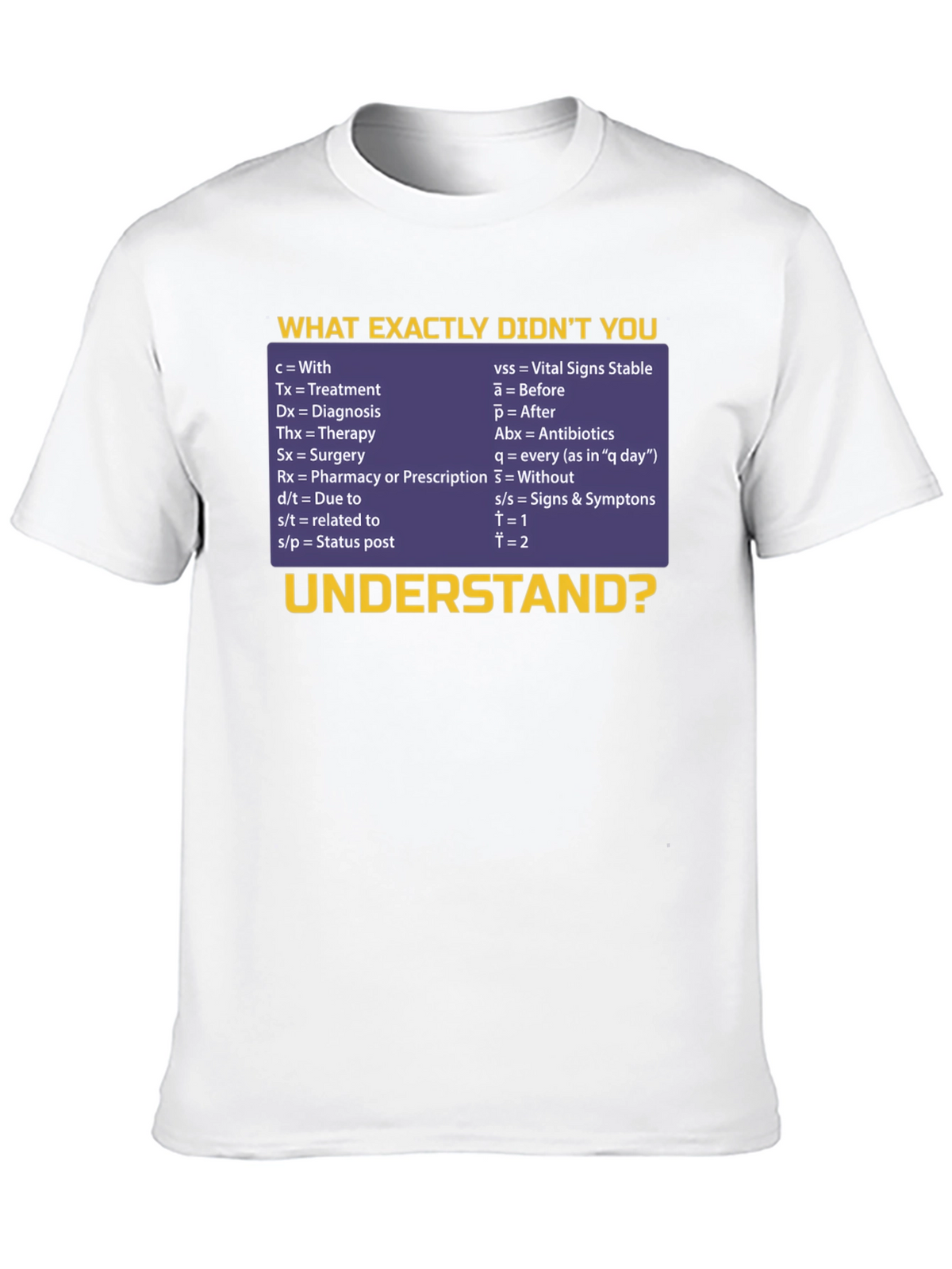 Medical Abbreviation T-Shirt: Doctor Nurse Funny Tee