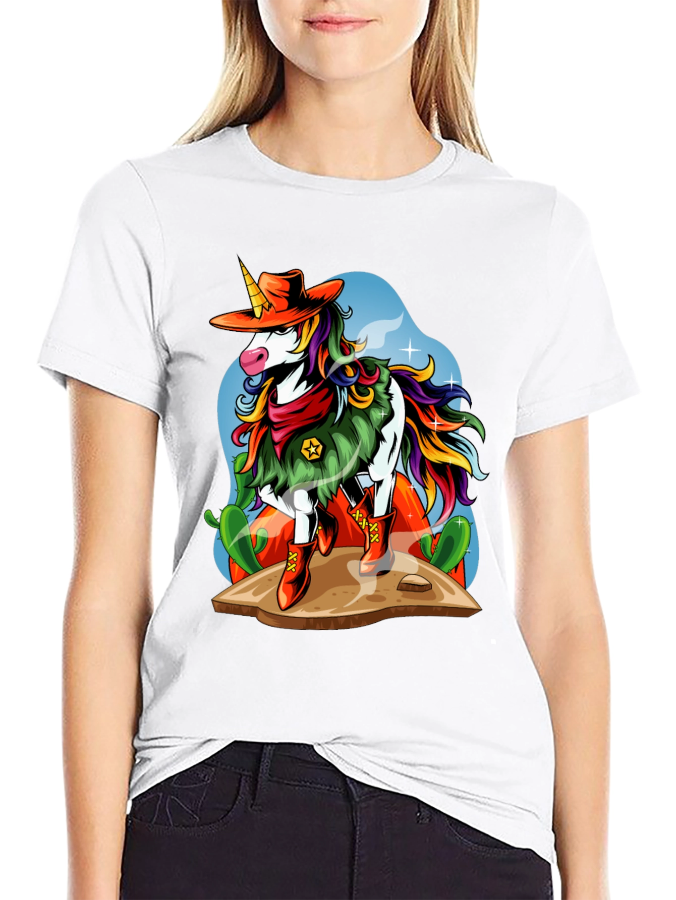 Cowboy Unicorn Graphic T-Shirt