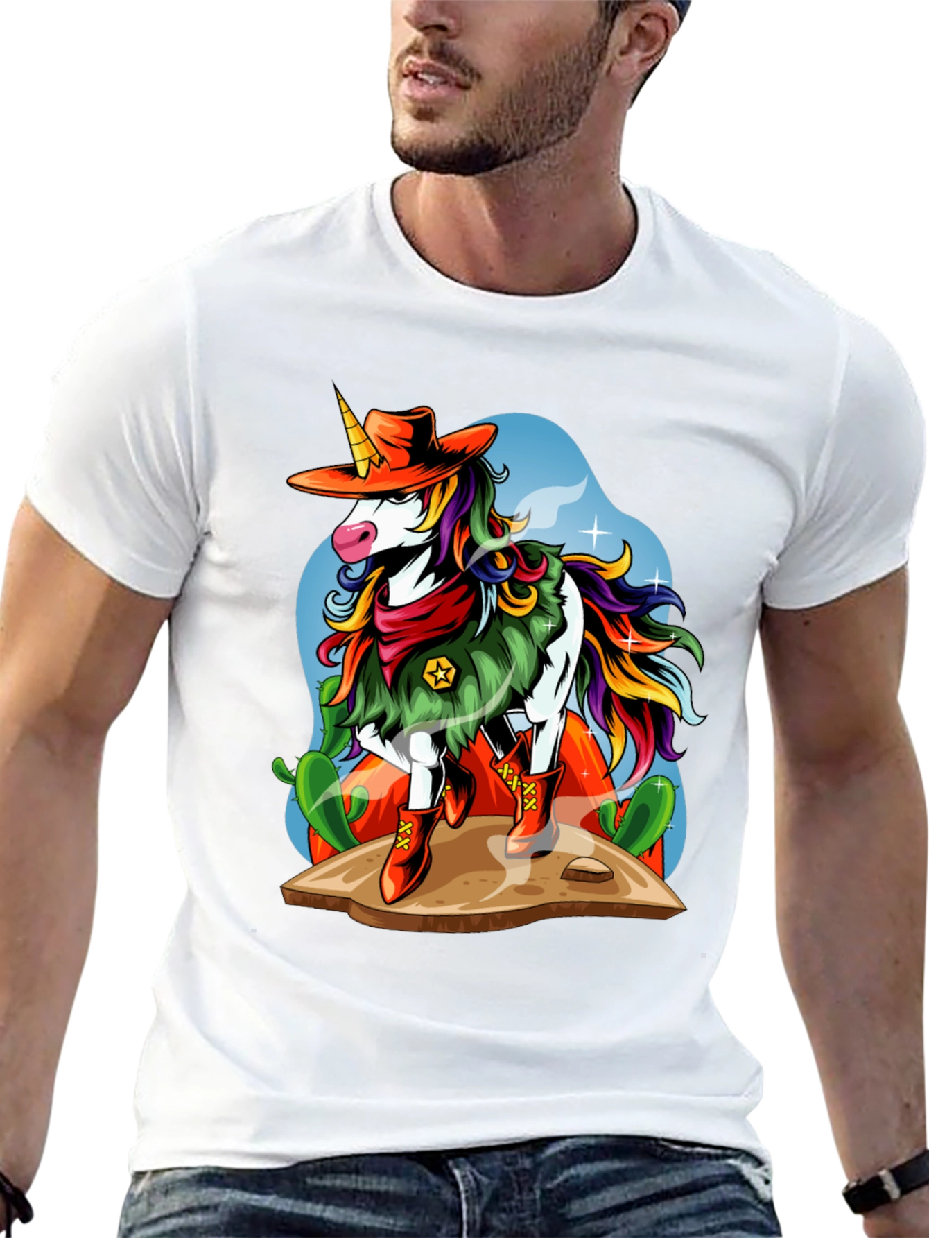 Cowboy Unicorn Graphic T-Shirt