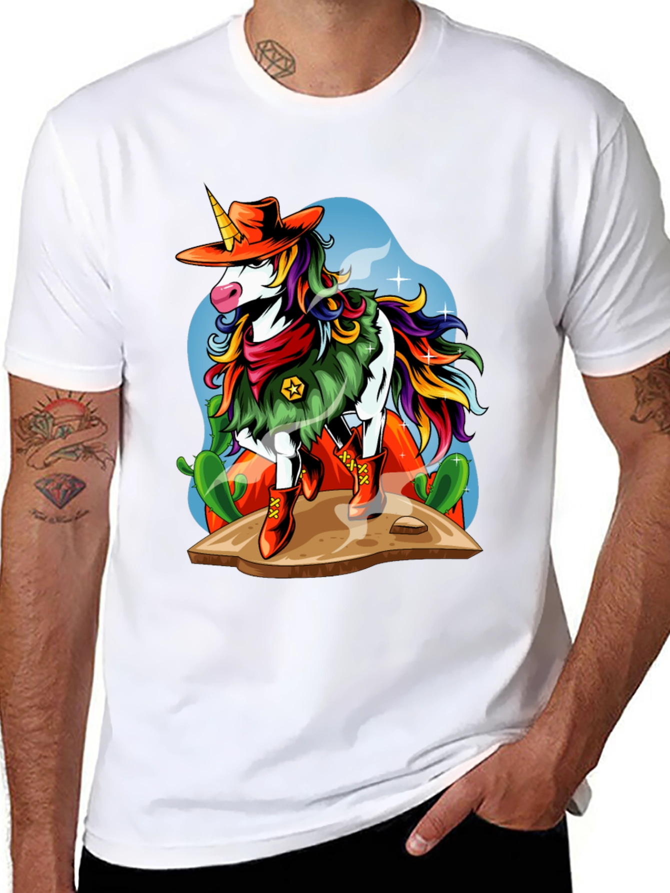 Cowboy Unicorn Graphic T-Shirt