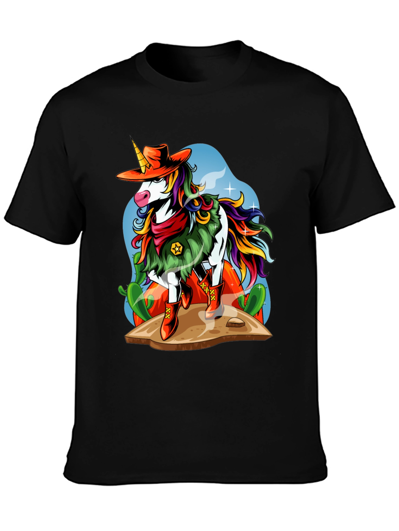 Cowboy Unicorn Graphic T-Shirt