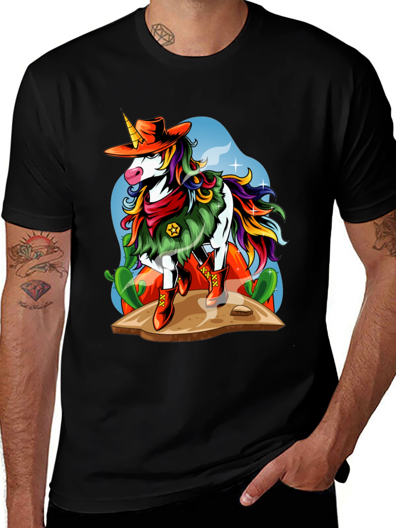 Cowboy Unicorn Graphic T-Shirt