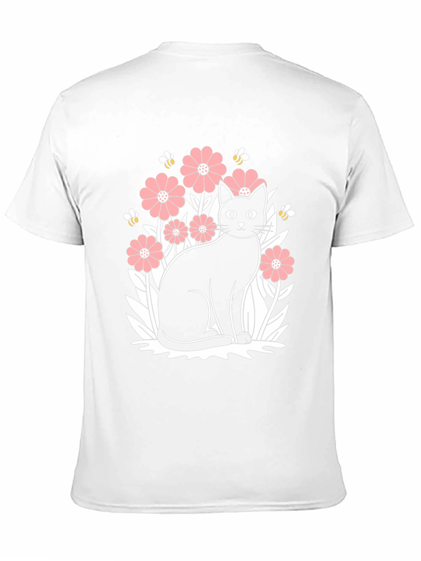 Black Cat Floral Graphic T-Shirt
