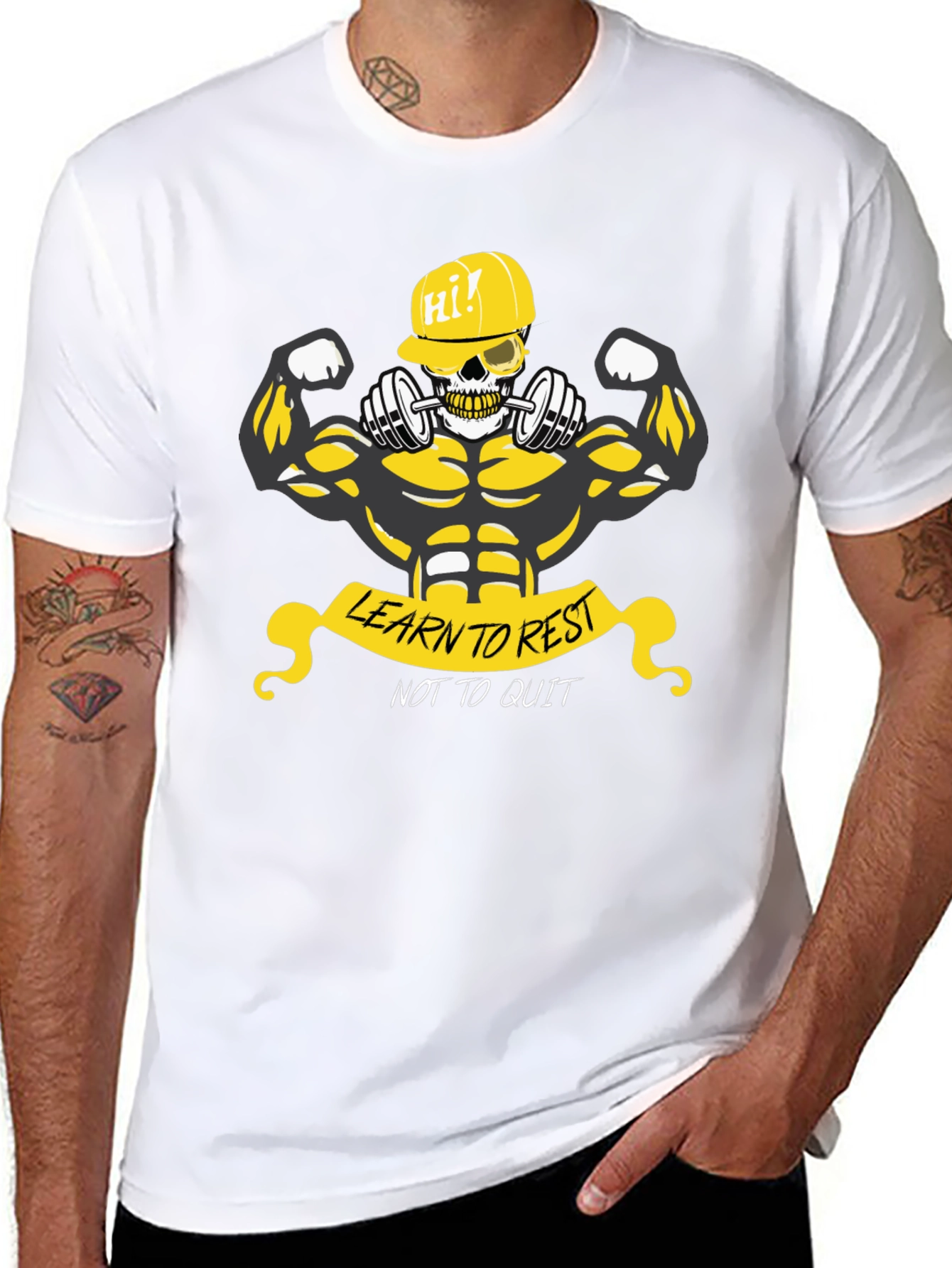 Weightlifting Skeleton Graphic T-Shirt