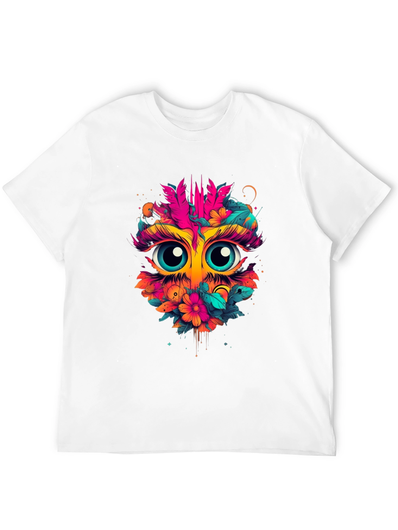 Eye-Catching Floral Owl Graphic Tee - Black