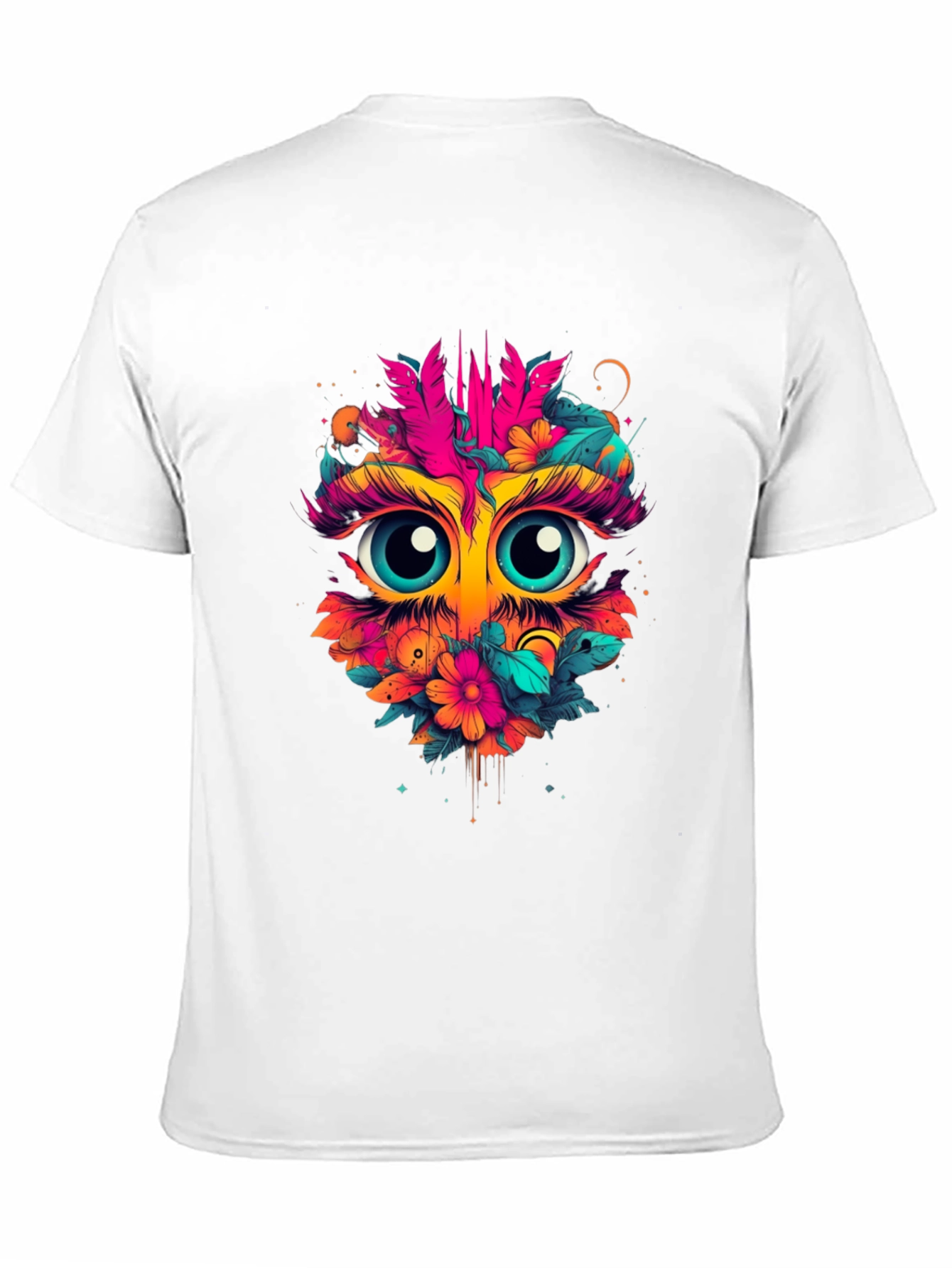 Eye-Catching Floral Owl Graphic Tee - Black