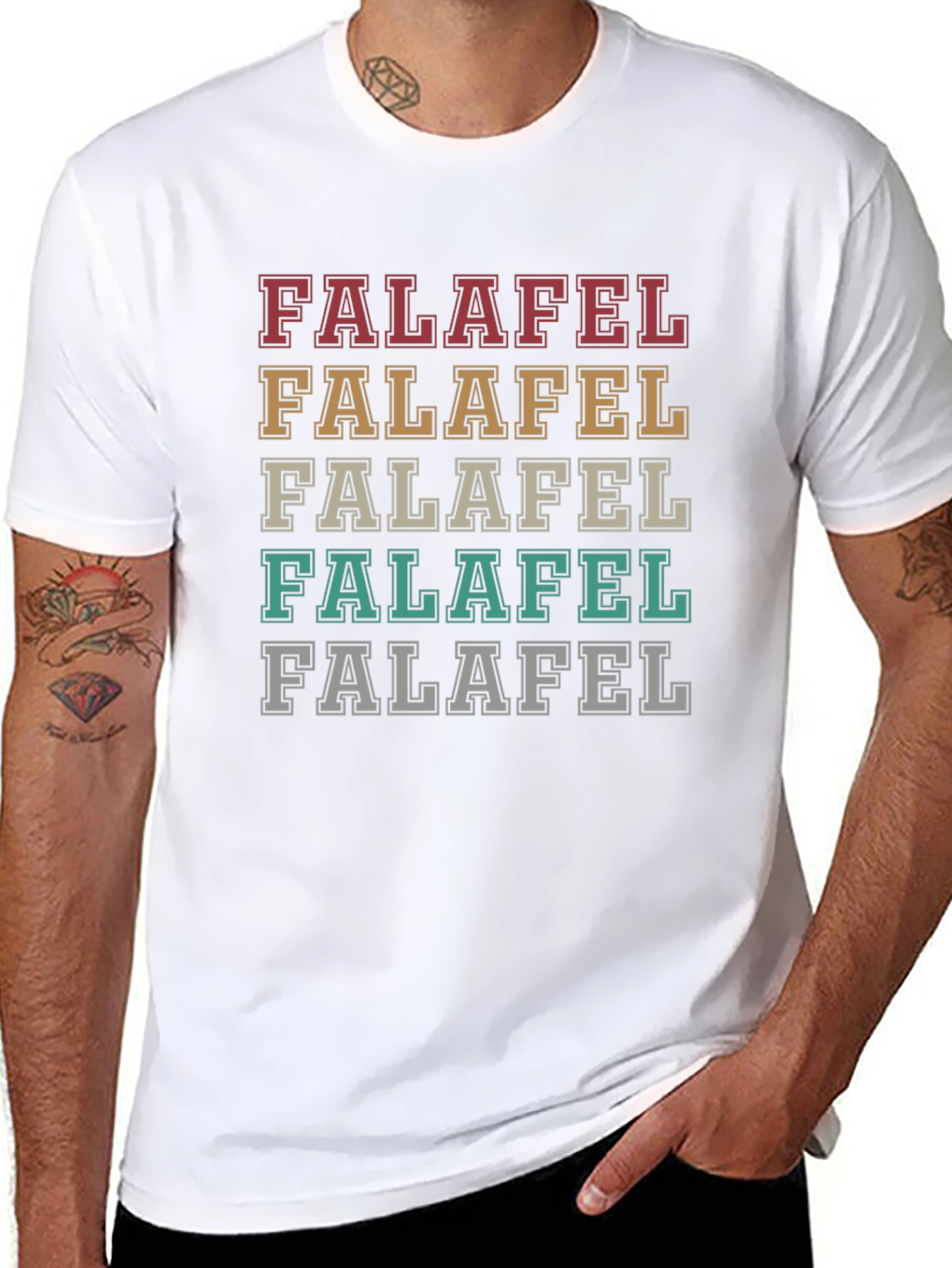 Falafel Stacked Graphic Tee - Stylish & Unique T-Shirt