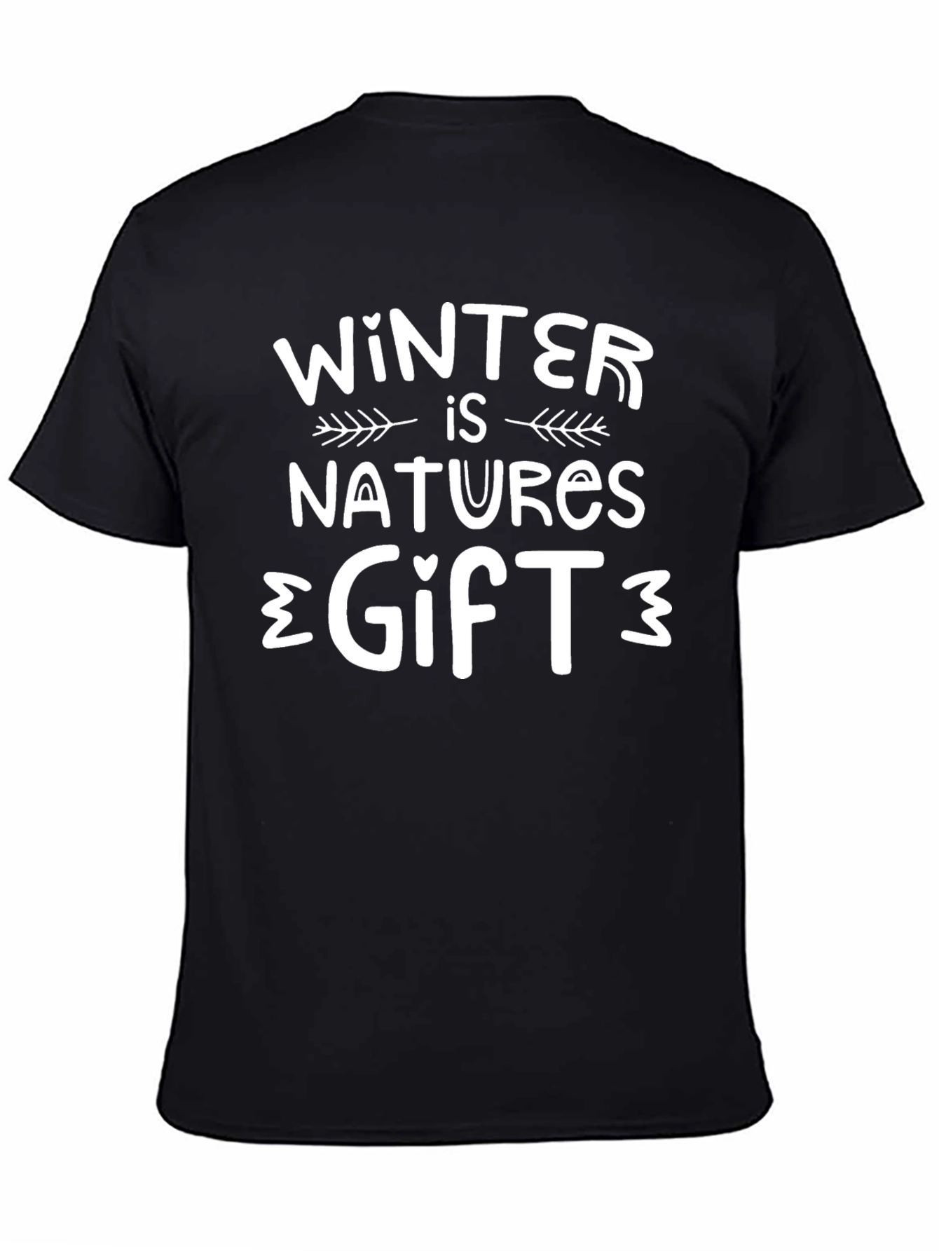 Winter is Natures Gift Black Graphic T-Shirt