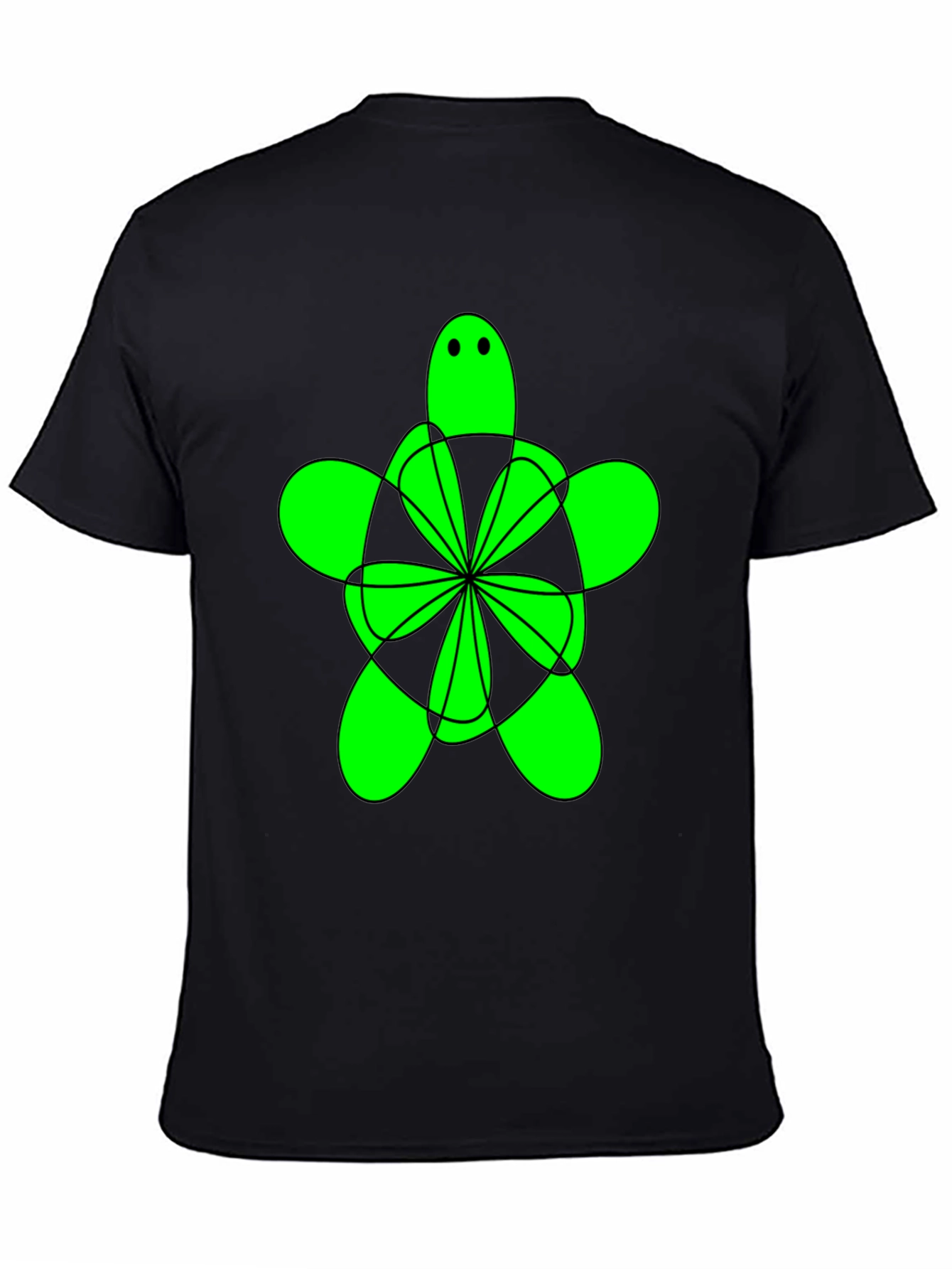 Green Turtle Graphic Tee - Mens Black Shirt