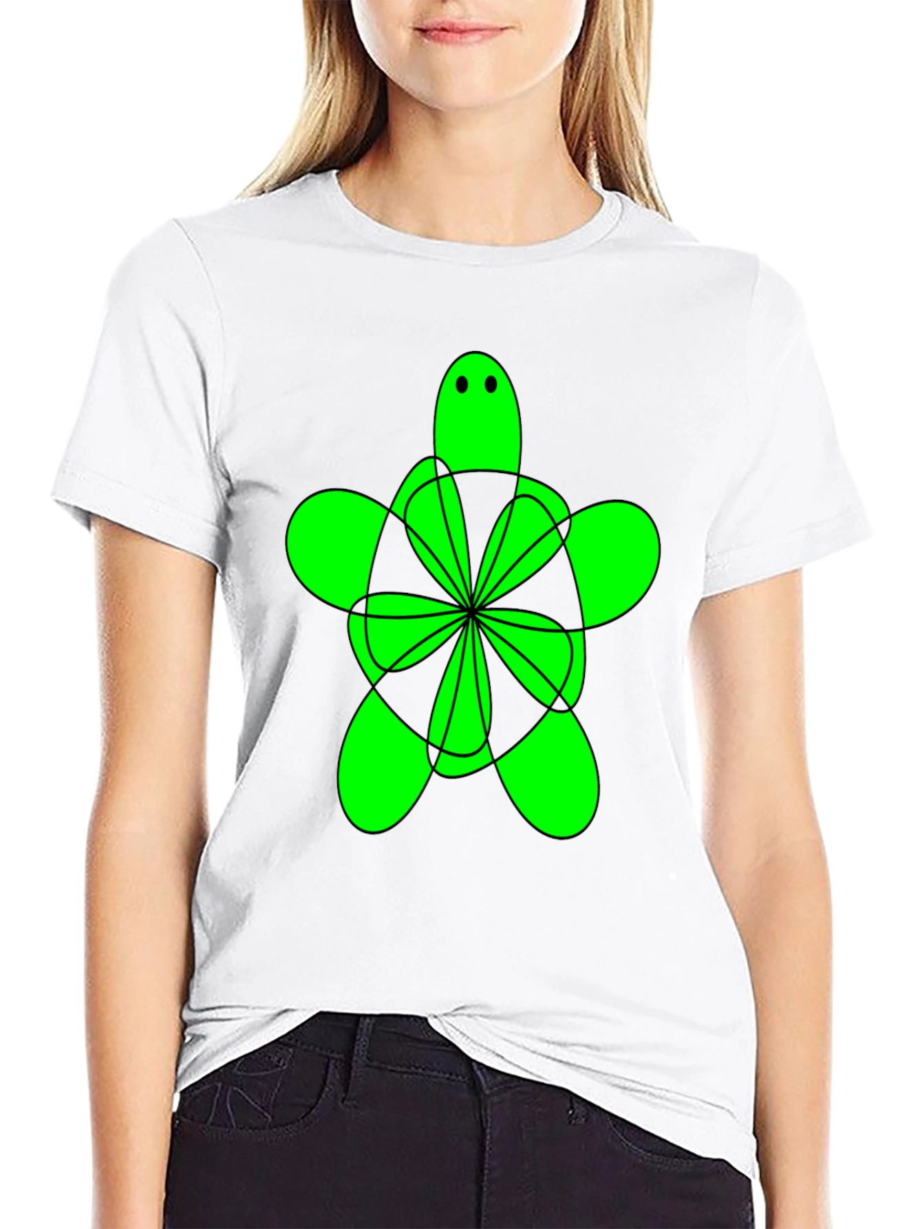 Green Turtle Graphic Tee - Mens Black Shirt