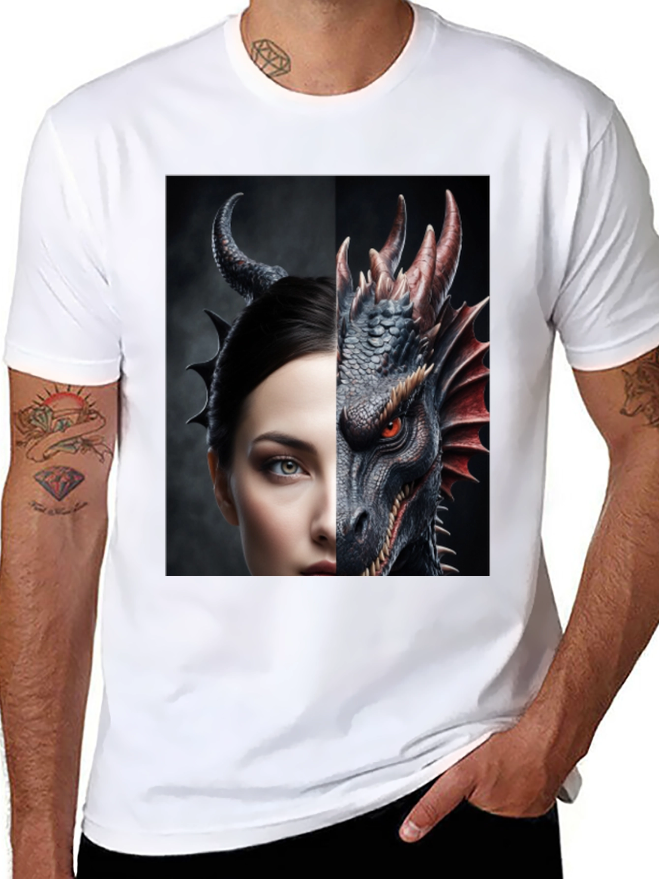 Dragon and Woman Graphic Tee