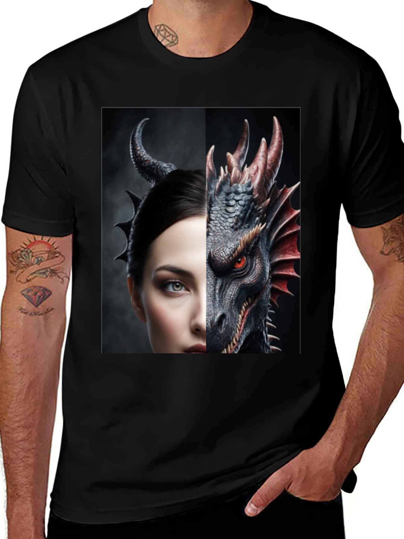 Dragon and Woman Graphic Tee
