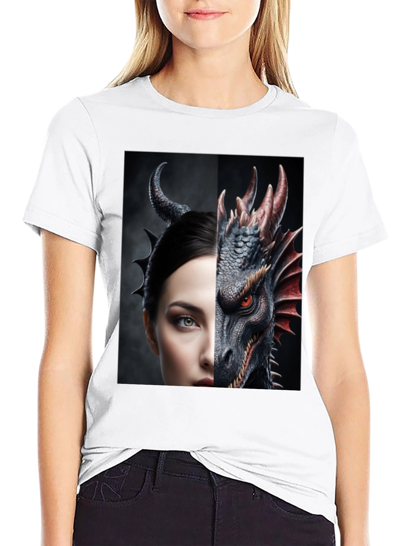 Dragon and Woman Graphic Tee