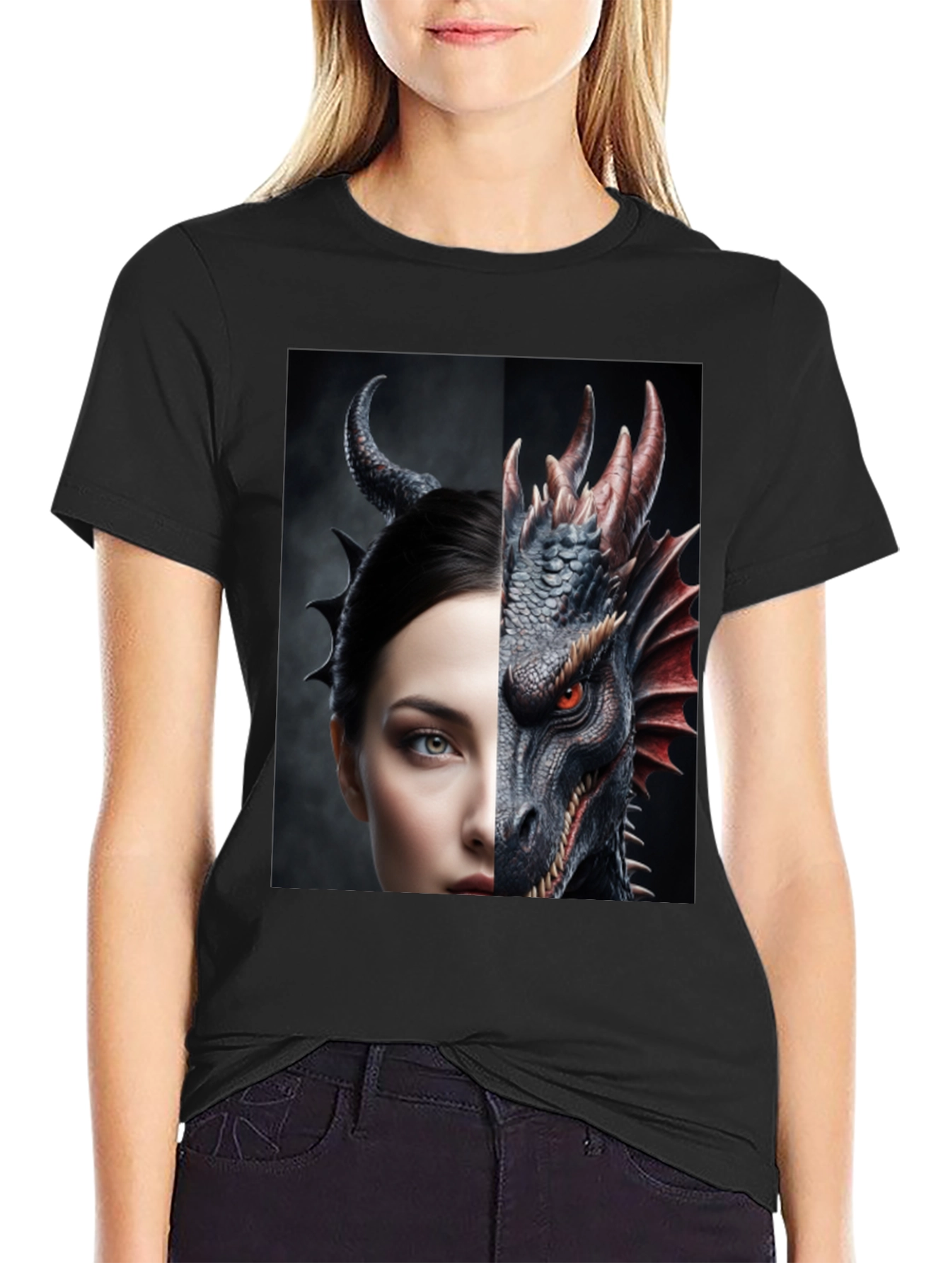 Dragon and Woman Graphic Tee