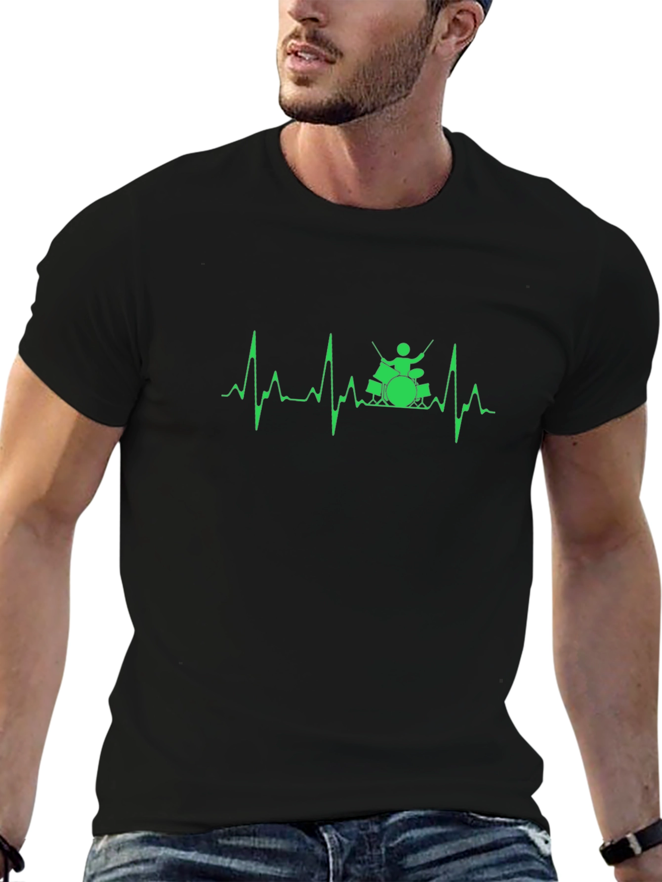 Drummer Heartbeat Graphic Tee