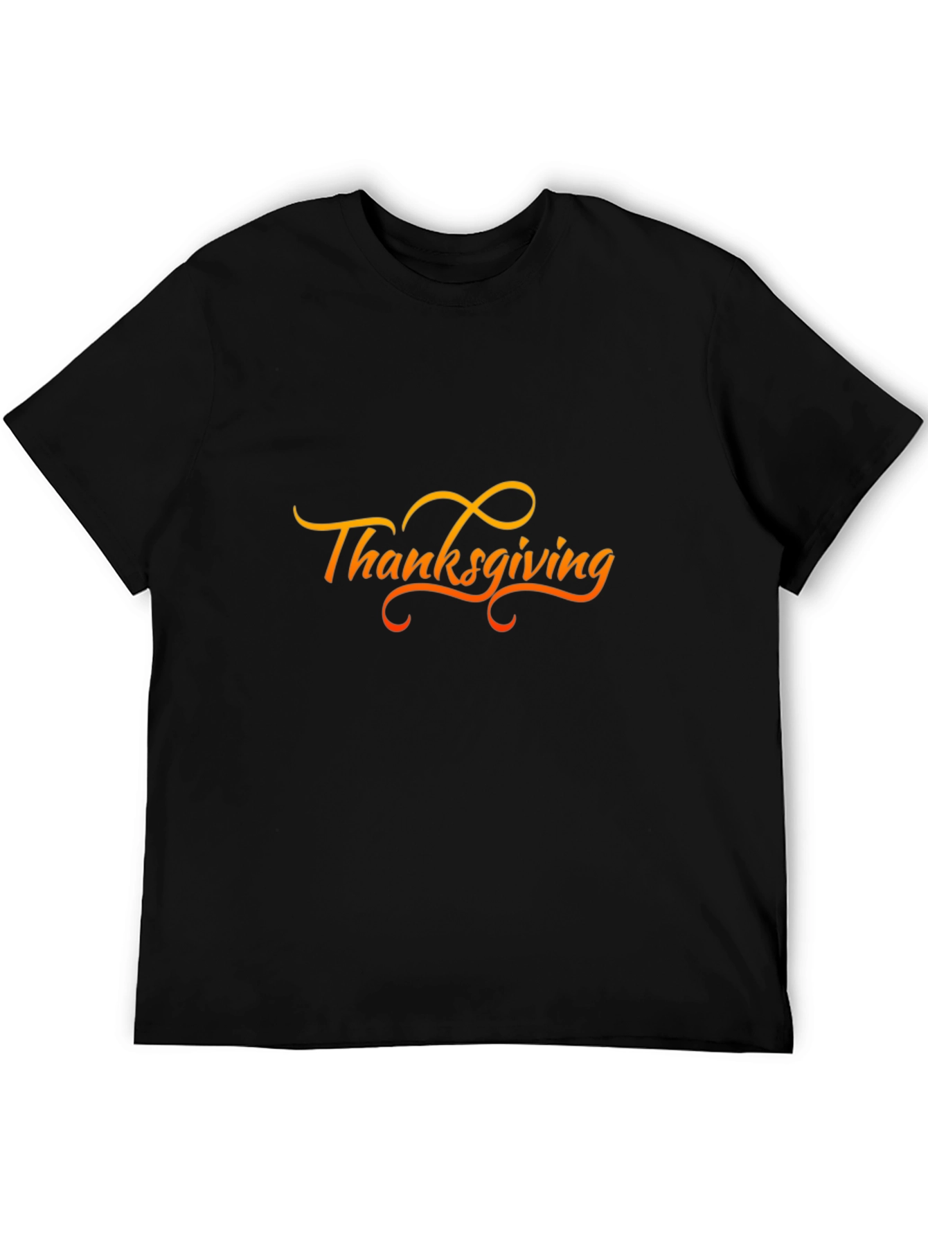 Thanksgiving Graphic Print Black T-Shirt