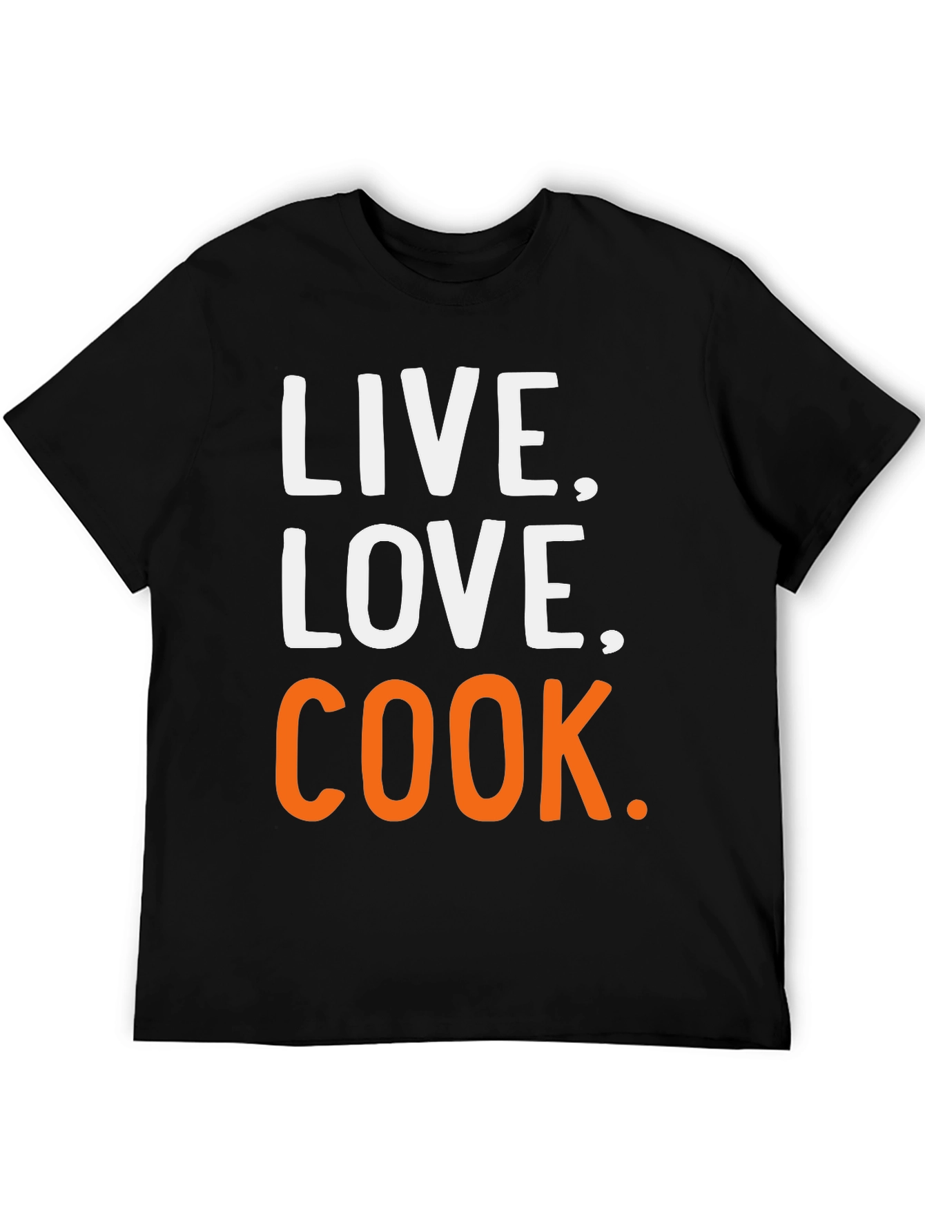 Live Love Cook Graphic Tee - Black Casual T-Shirt