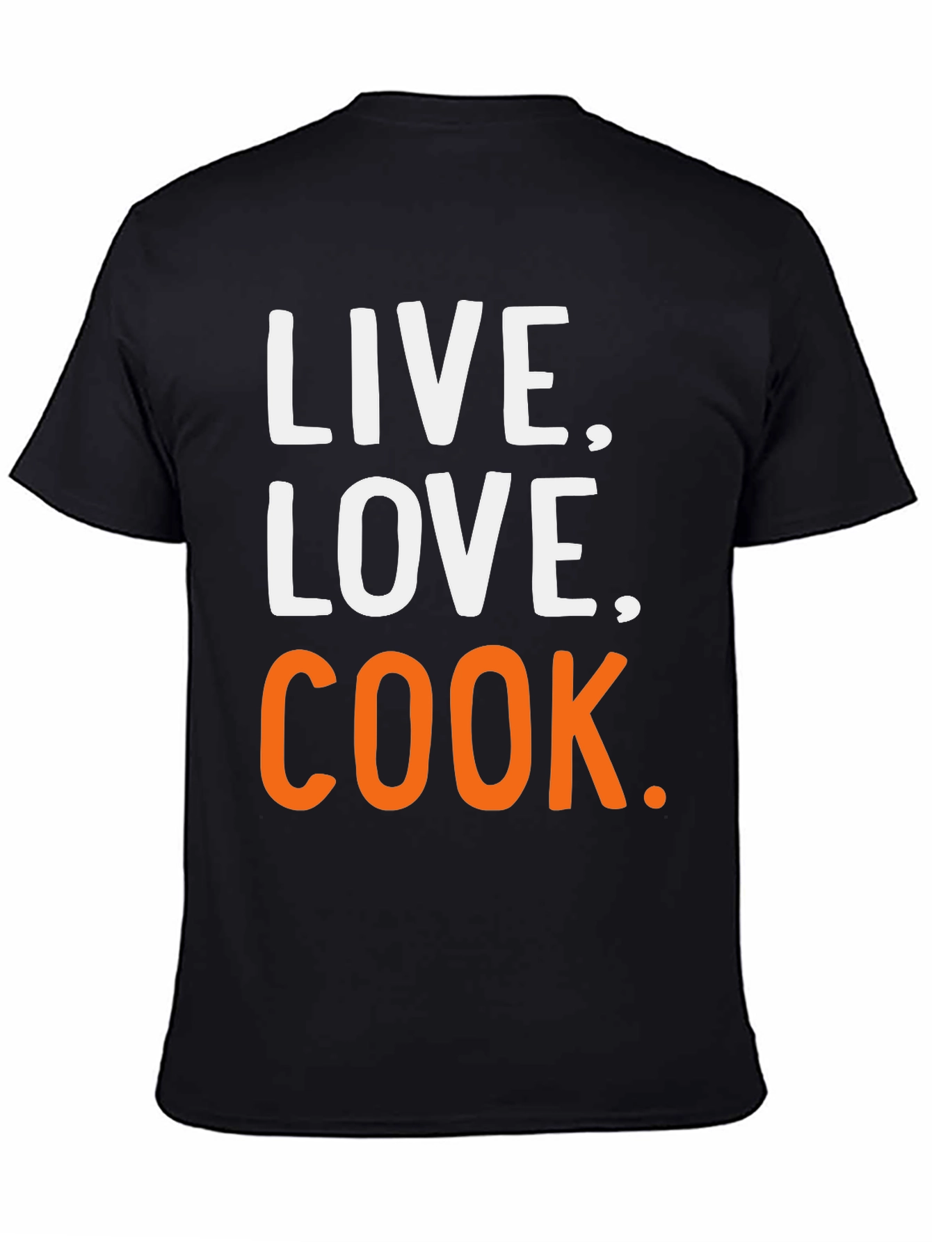 Live Love Cook Graphic Tee - Black Casual T-Shirt