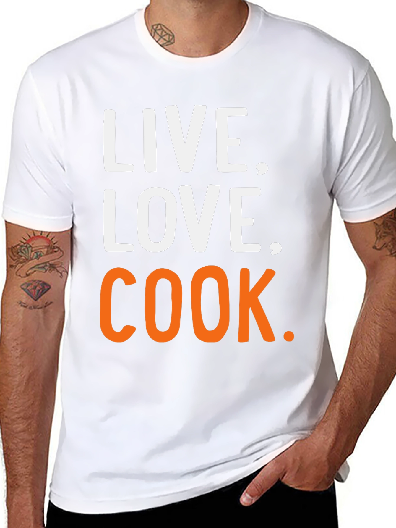 Live Love Cook Graphic Tee - Black Casual T-Shirt