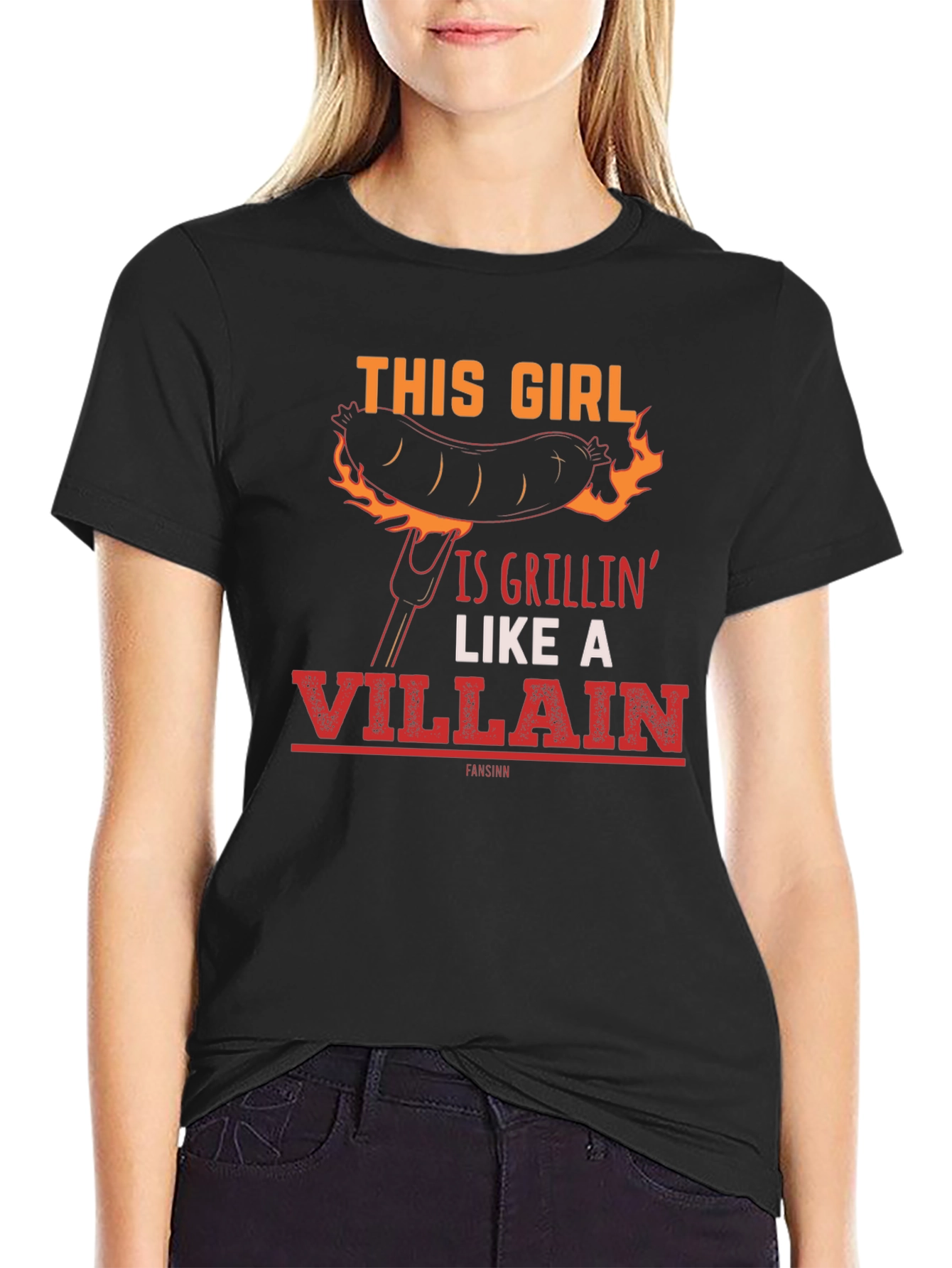 This Girl Is Grillin Like A Villain Funny T-Shirt