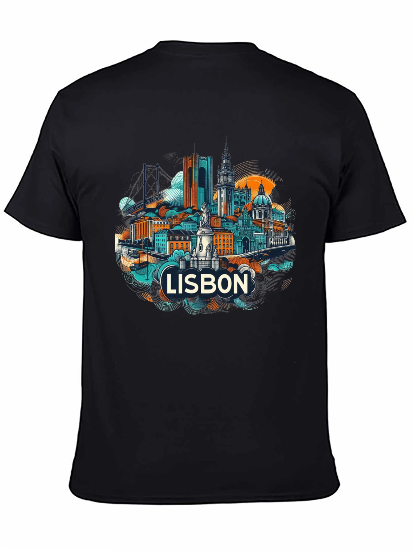 Lisbon Cityscape Graphic T-Shirt