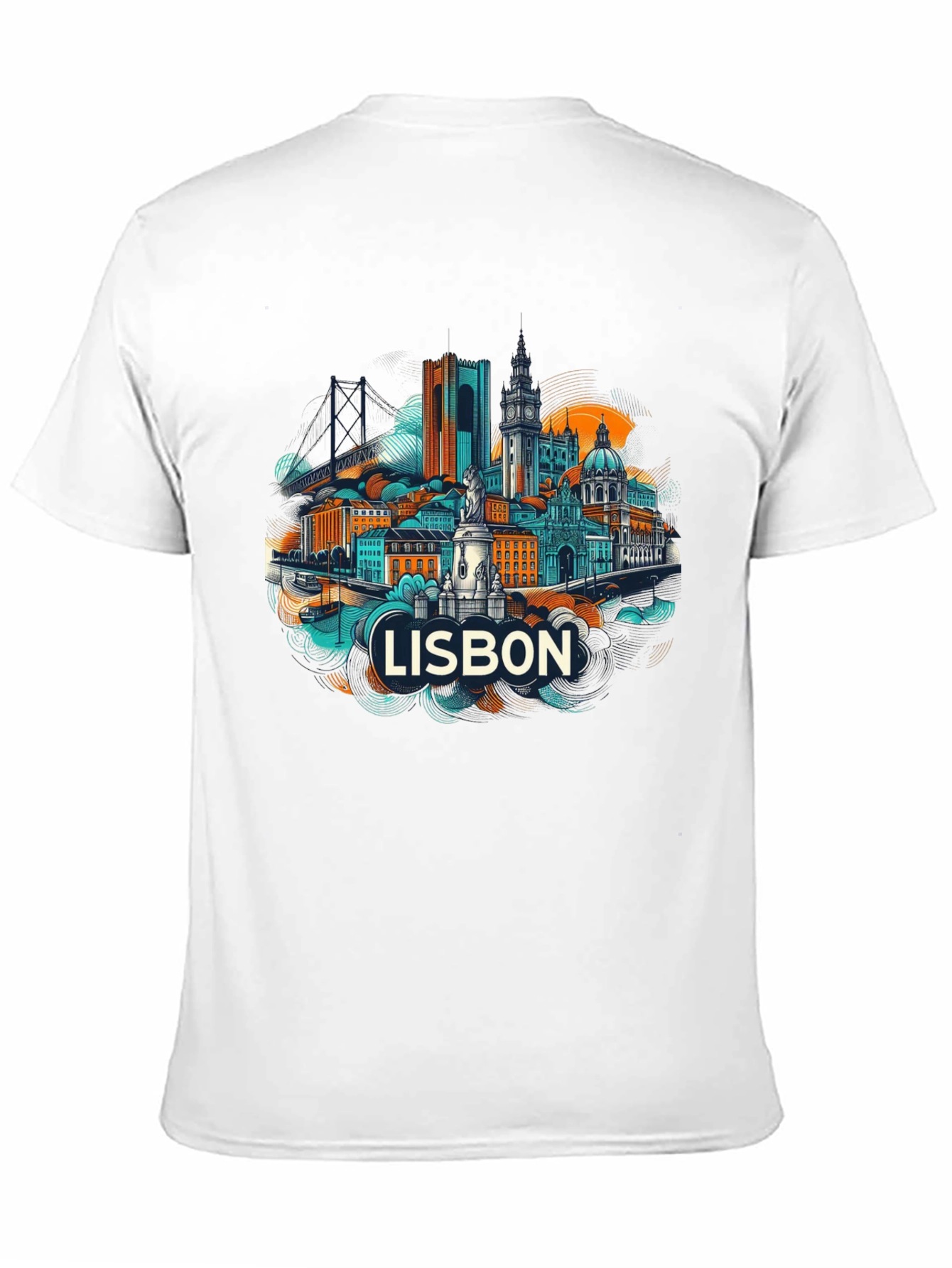 Lisbon Cityscape Graphic T-Shirt