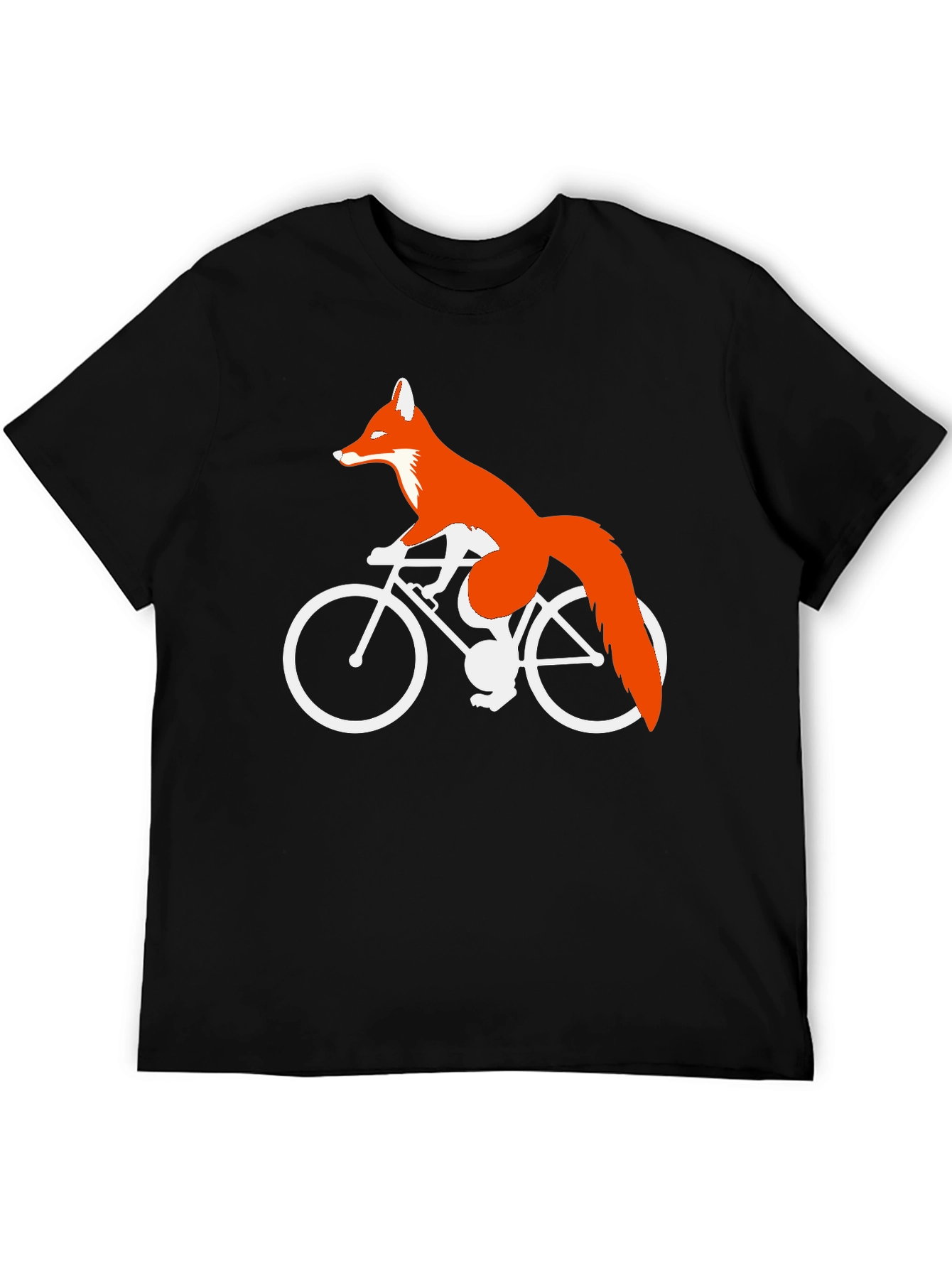 Fox on Bike Graphic Tee - Cool Animal Shirt