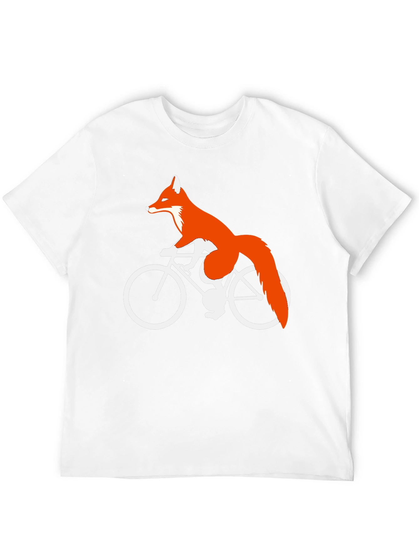 Fox on Bike Graphic Tee - Cool Animal Shirt