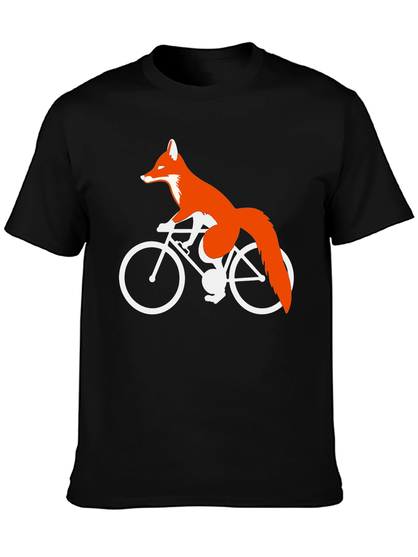 Fox on Bike Graphic Tee - Cool Animal Shirt