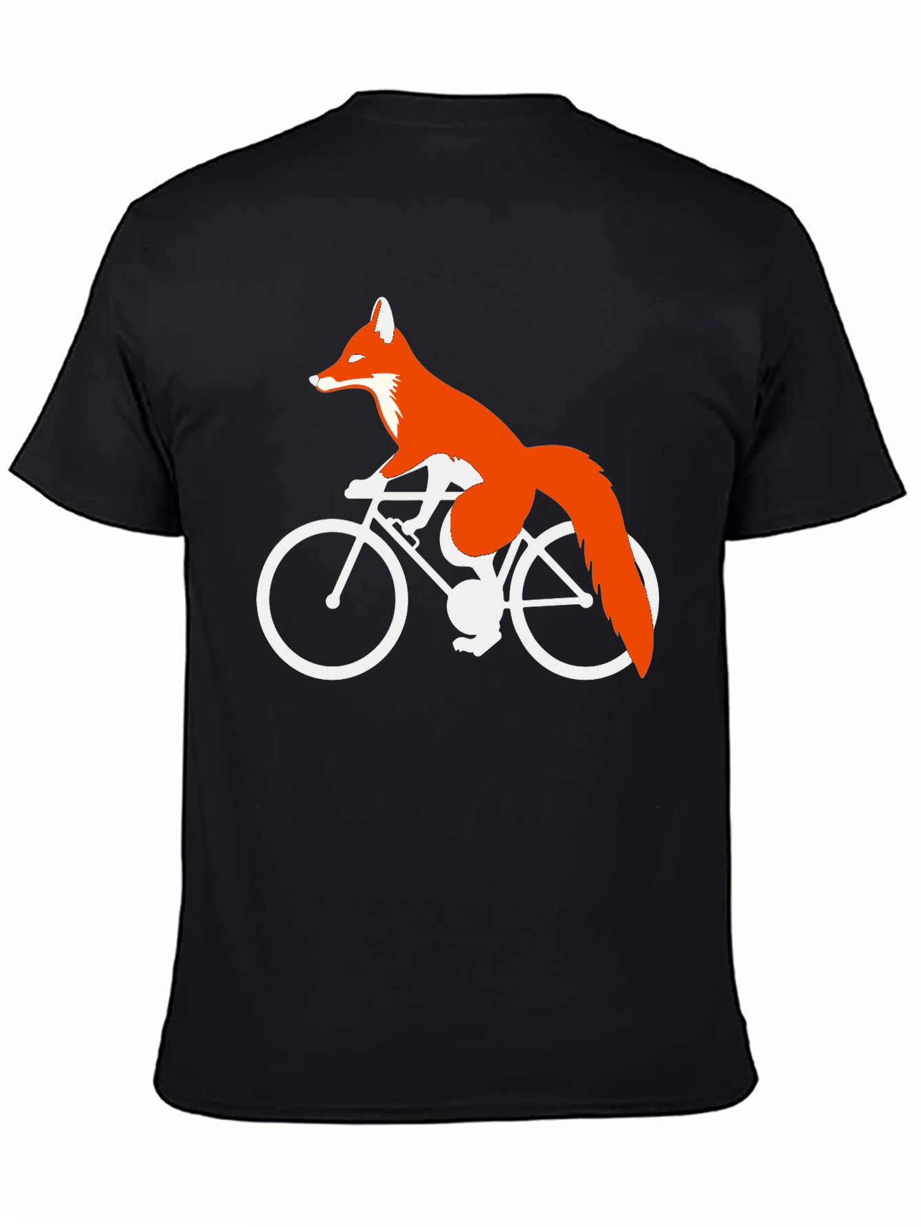 Fox on Bike Graphic Tee - Cool Animal Shirt