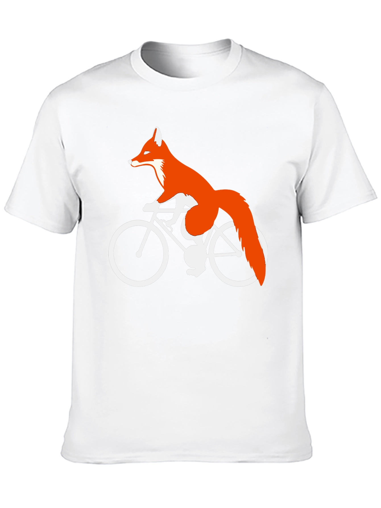 Fox on Bike Graphic Tee - Cool Animal Shirt